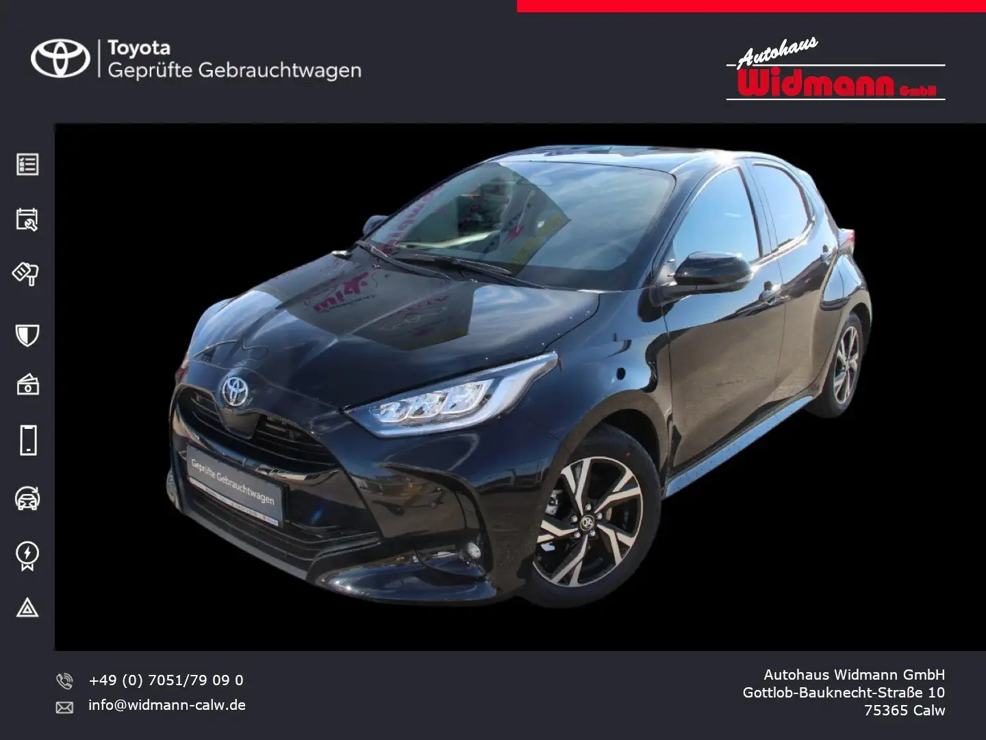 Toyota Yaris 1.5 Hybrid Team D Klima Sitzheizung PDC v+h Schwarz - 1