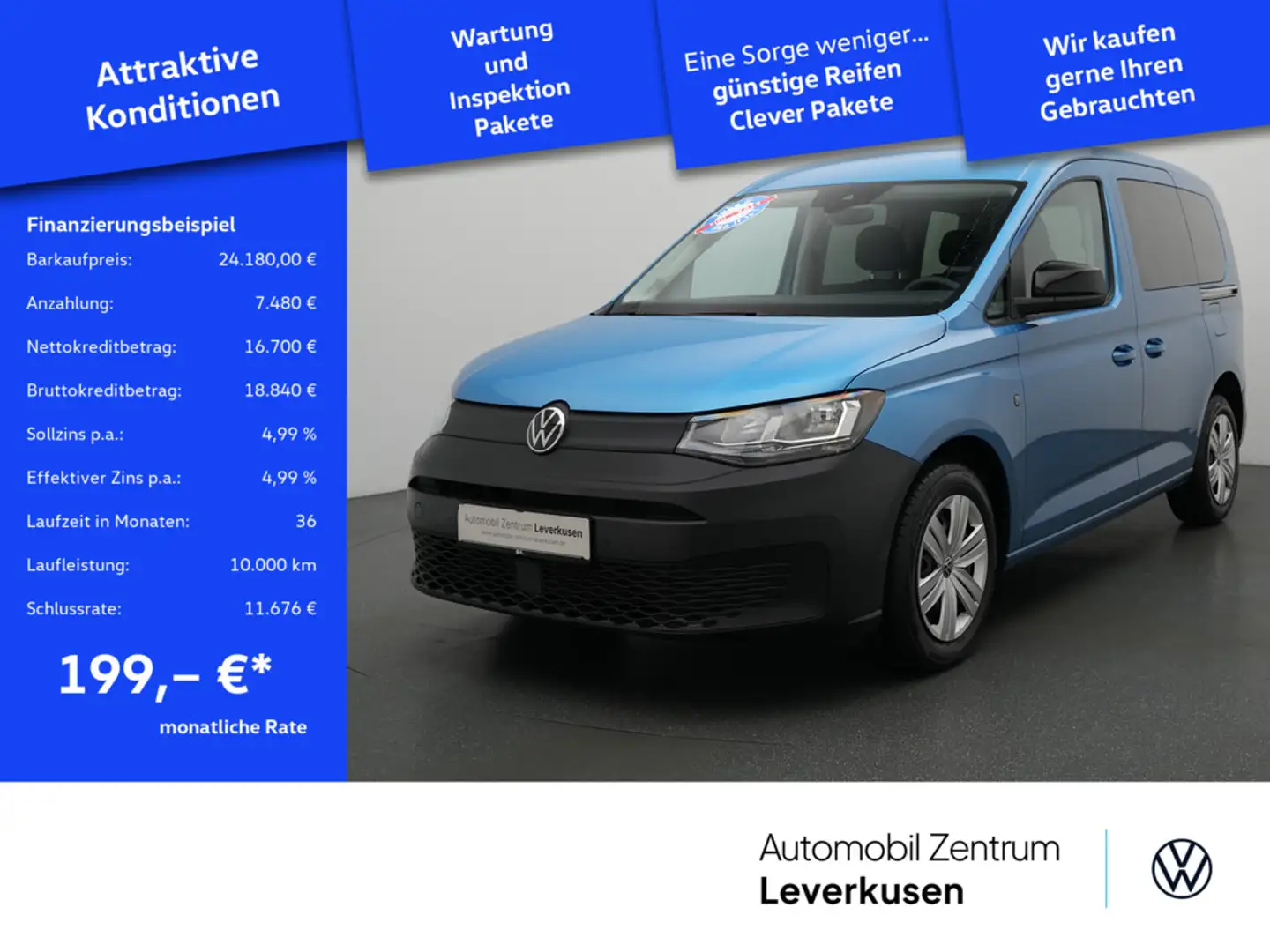Volkswagen Caddy KLIMA AHK SHZ PDC PORT NAVI Blau - 1