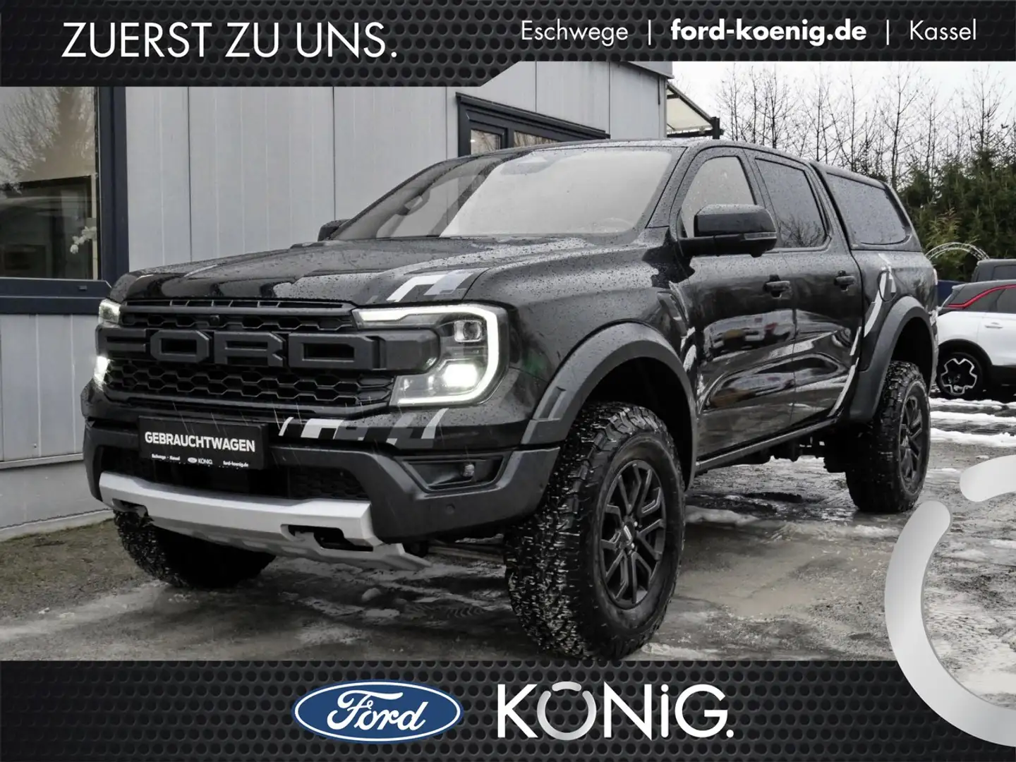 Ford Ranger Raptor DK 3.0 EB Aut.+AHK+ParkAssist+ACC Klima Navi Negro - 1