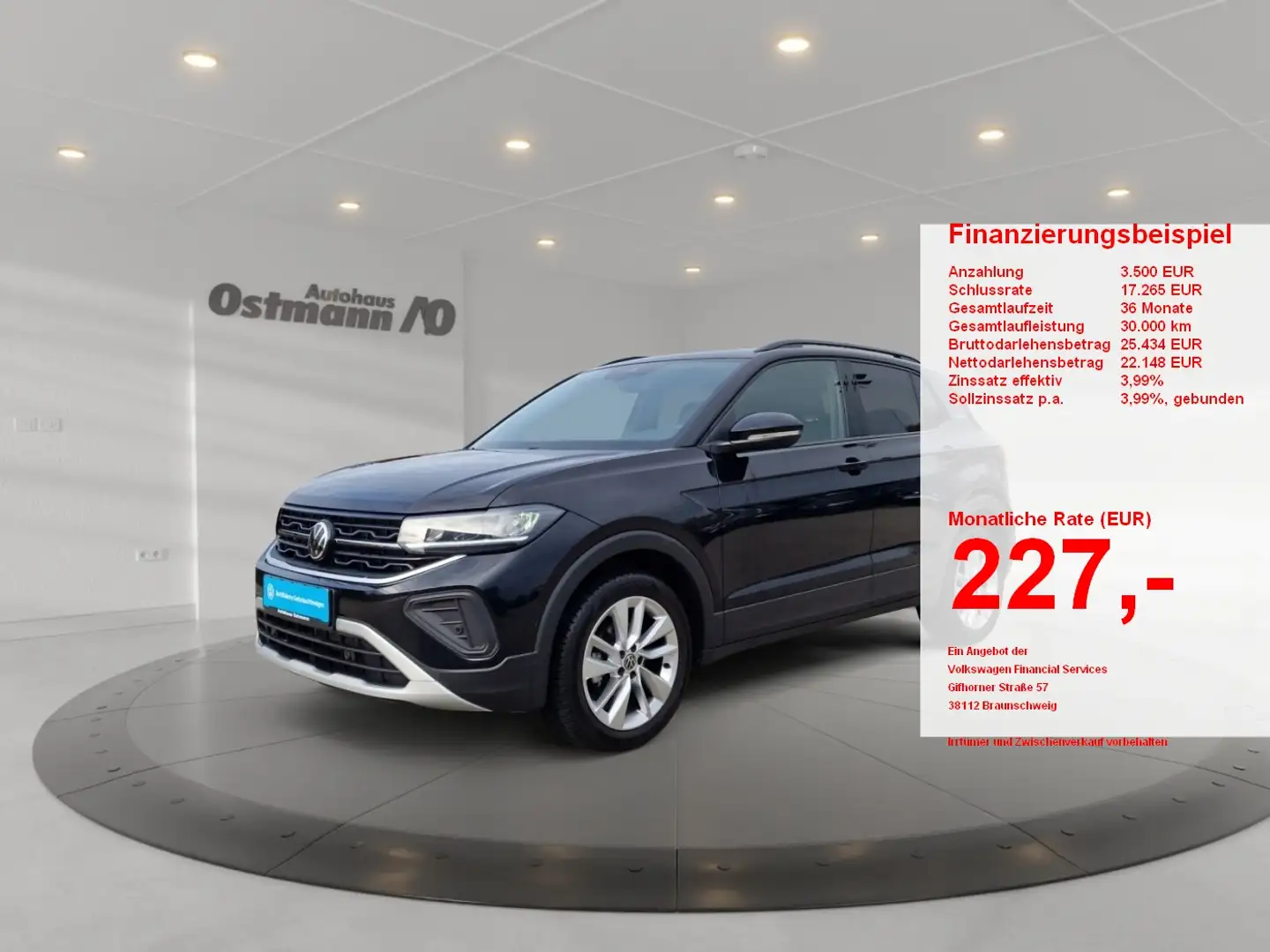 Volkswagen T-Cross 1.0 TSI 85 kW Goal 2025 (Facelift) SpurH Schwarz - 1