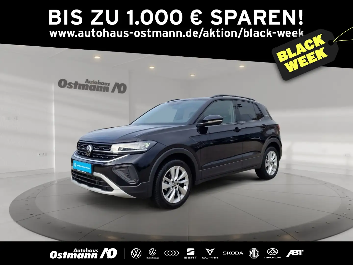 Volkswagen T-Cross 1.0 TSI 85 kW Goal 2025 (Facelift) SpurH Schwarz - 1