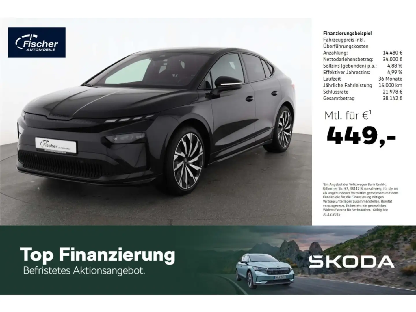 Skoda Enyaq Coupe Sportline 85 AR-HUD/W-Pumpe/AHK/PANO Schwarz - 1