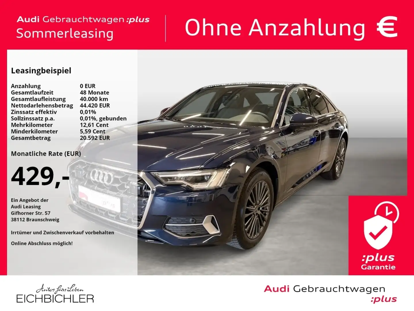 Audi A6 Limousine 40 TDI S tronic advanced Pano ACC Blauw - 1