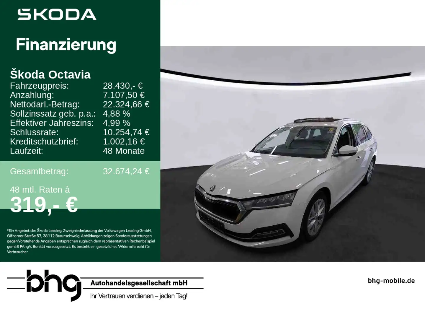 Skoda Octavia Combi 2.0 TDI DSG Style LED-Scheinwerfer Weiß - 1