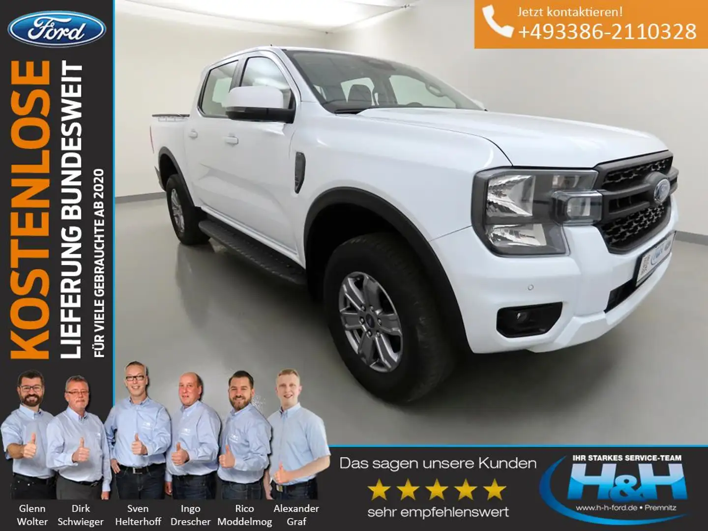 Ford Ranger 2.0 4x4 XLT  ACC+AHK+Kamera Weiß - 1
