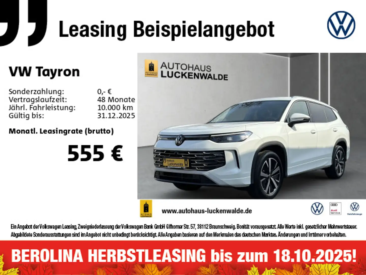 Volkswagen Tayron 1.5 eTSI Elegance DSG *7-Sitzer*IQ.DRIVE* Weiß - 1