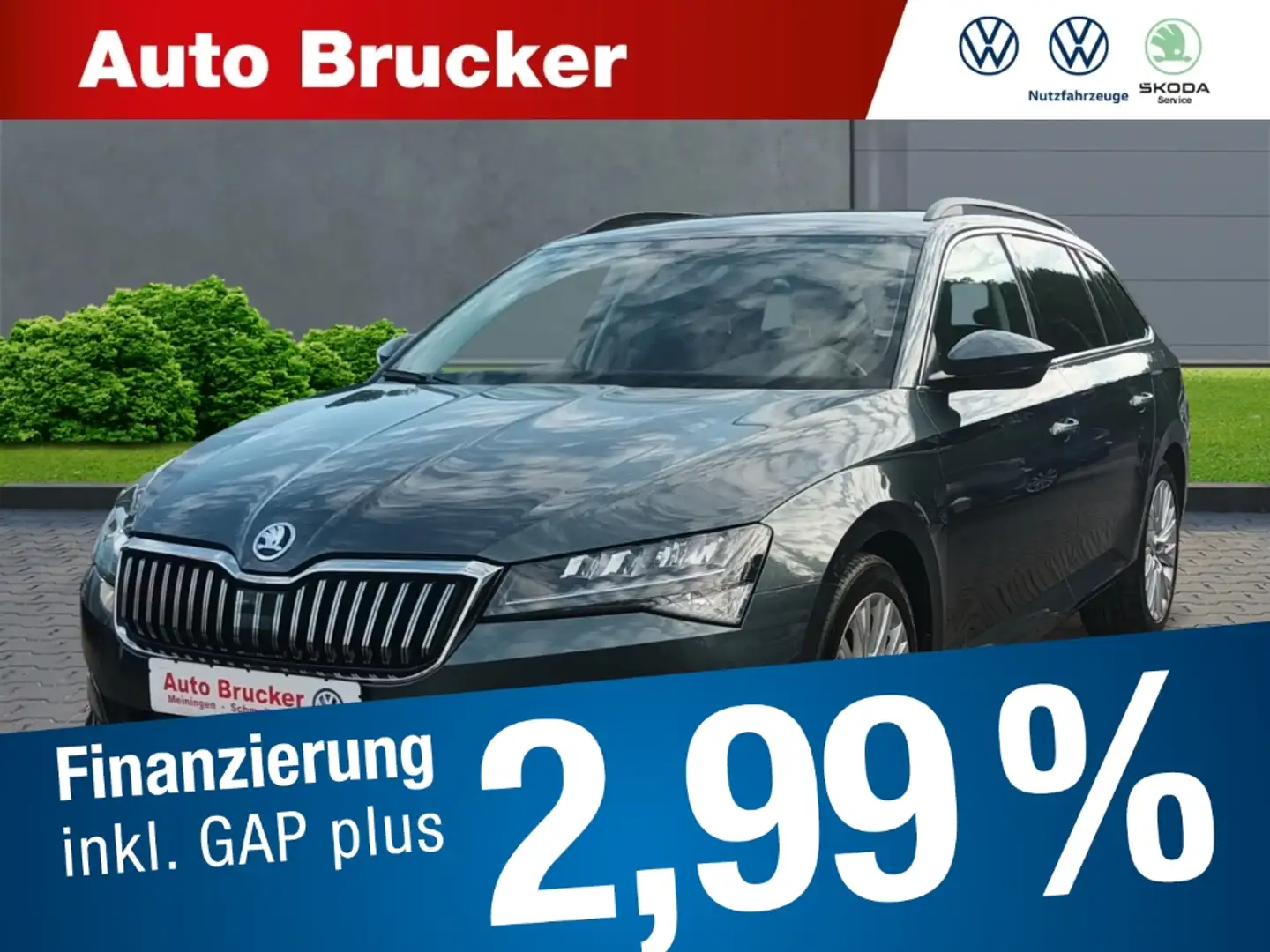 Skoda Superb Combi 2.0 TDI+Anhängerkupplung+Sprachsteuerung+Ber Grau - 1