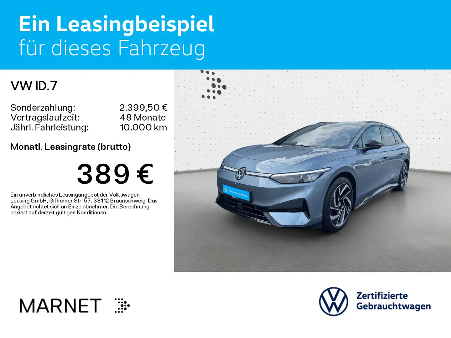 Volkswagen ID.7 TOURER PRO IQ.LIGHT*AHK*DIGITAL*NAVI*KAMERA Blau - 2