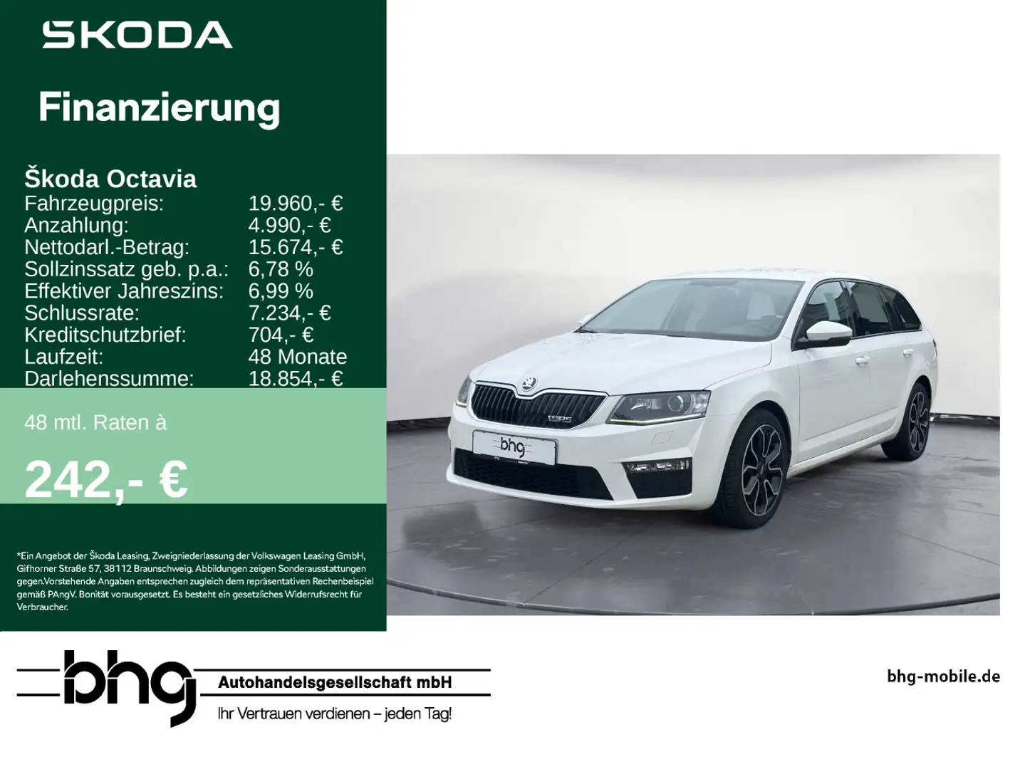 Skoda Octavia Combi 2.0 TDI DSG RS 4x4 Weiß - 1