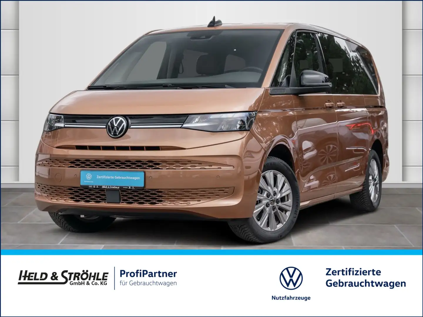 Volkswagen T7 Multivan Lang Life 1.4 eHybrid DSG NAV AHK LEDER Brun - 1