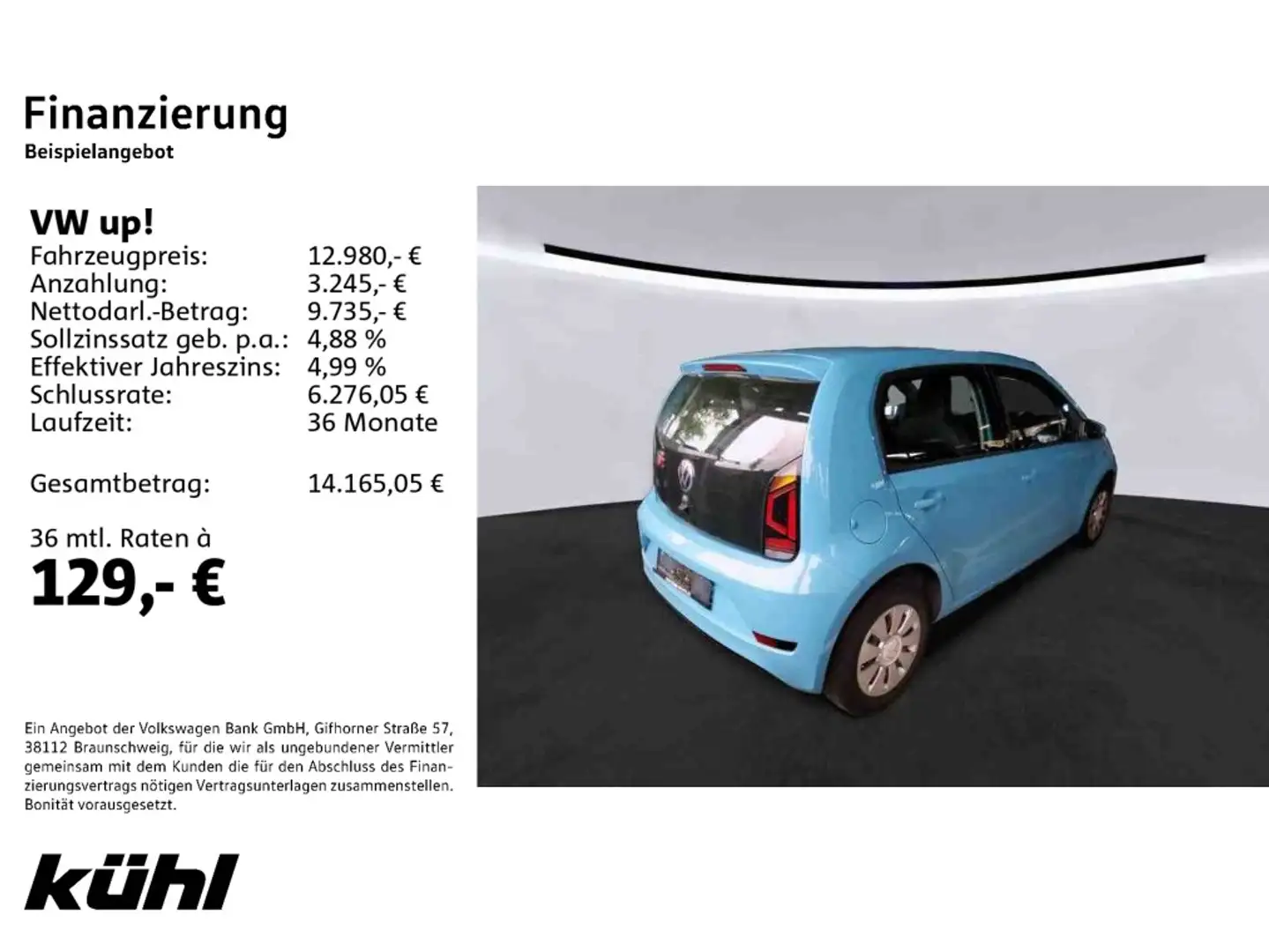Volkswagen up! 1.0 Maps+More Dock Blau - 2