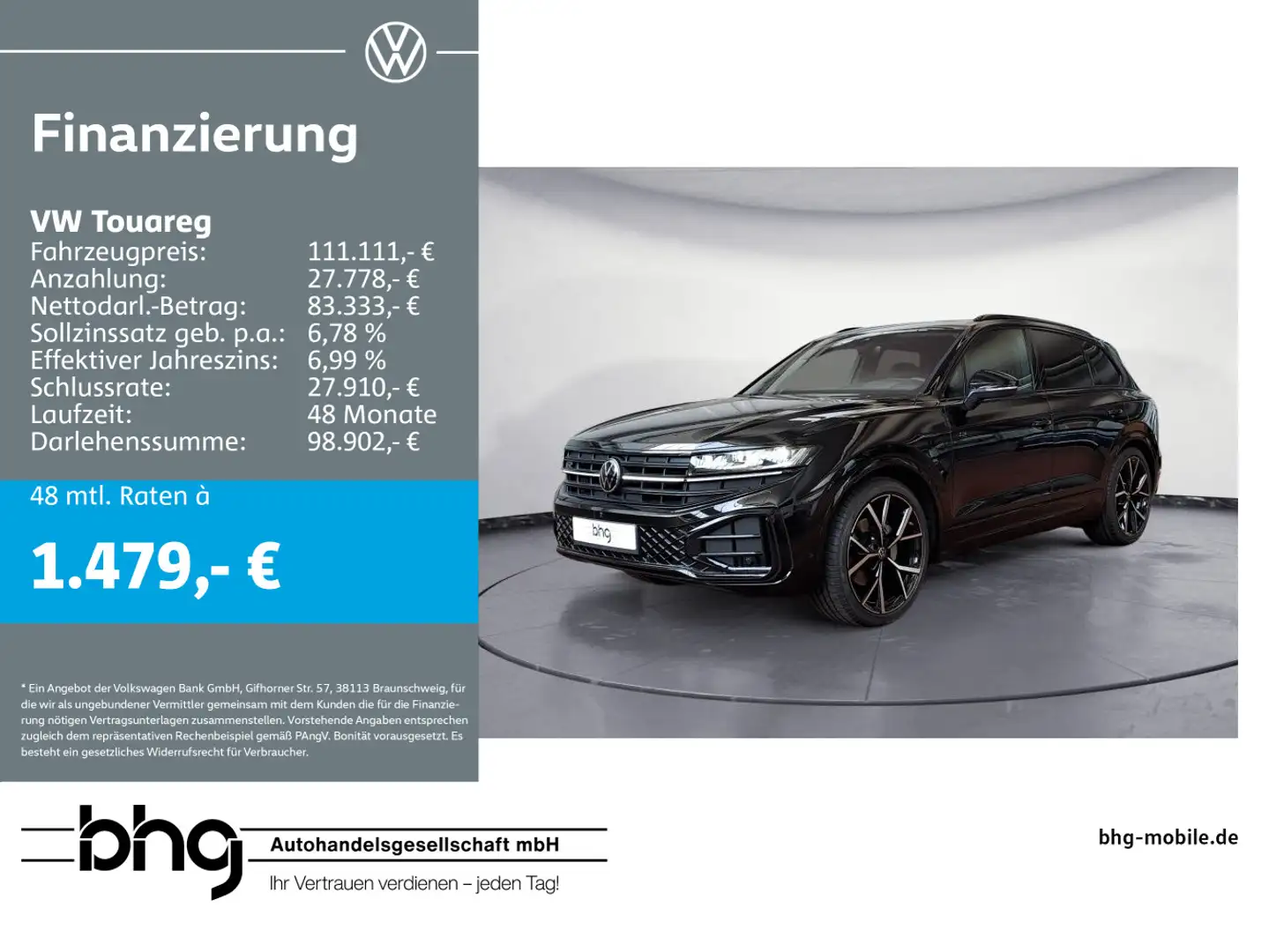 Volkswagen Touareg R-Line 3,0 l V6 TDI SCR 4MOTION   8-Gang Schwarz - 1