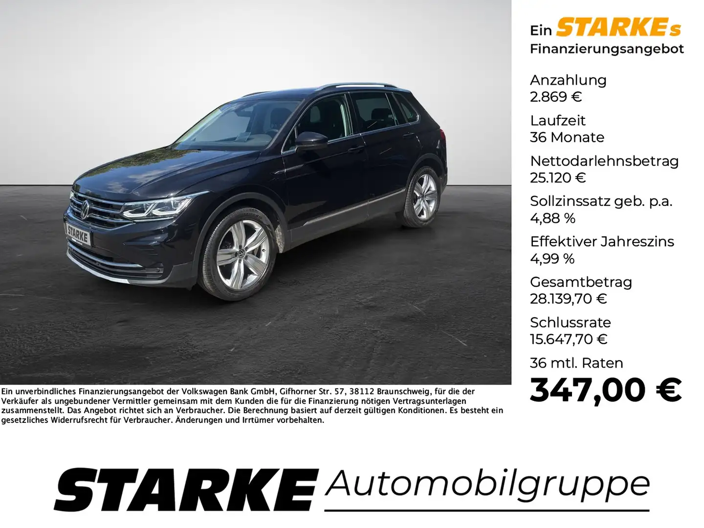 Volkswagen Tiguan 1.5 TSI DSG Elegance Schwarz - 1