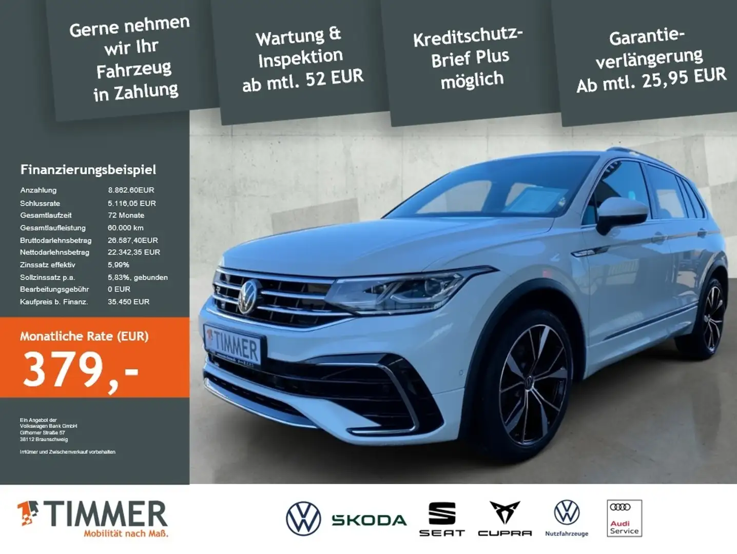 Volkswagen Tiguan 2.0 TDI 200PS DSG 4x4 R-LINE*AHK*MATRIX*DCC*VIRTU Weiß - 2