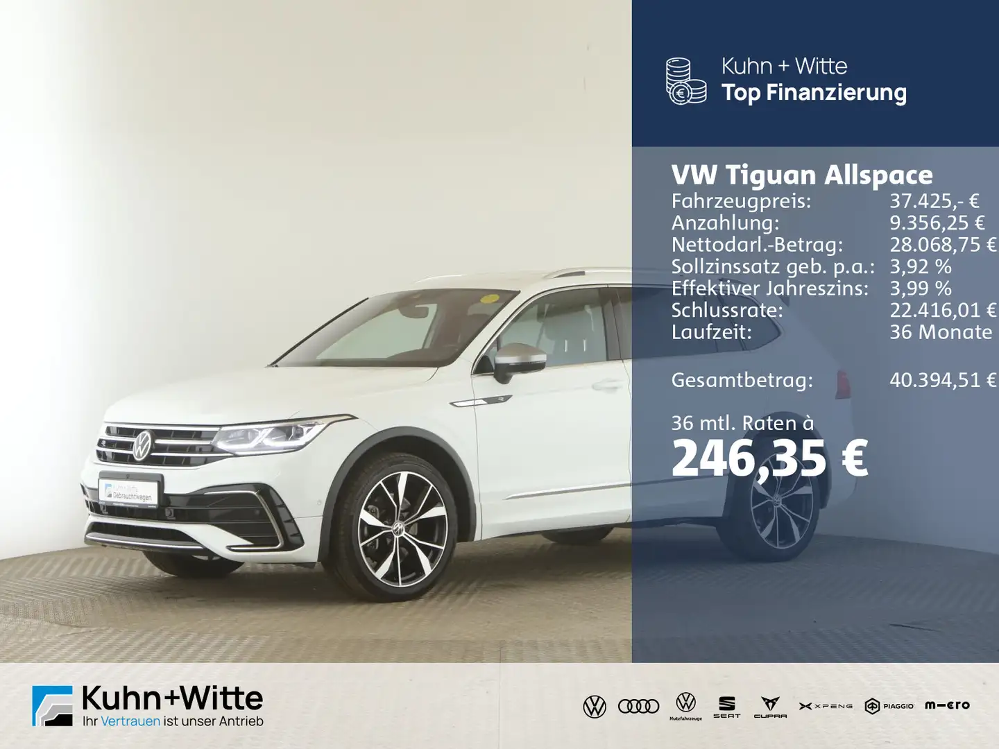 Volkswagen Tiguan Allspace 2.0 TDI R-Line 4M *AHK*Matrix*RF Weiß - 1