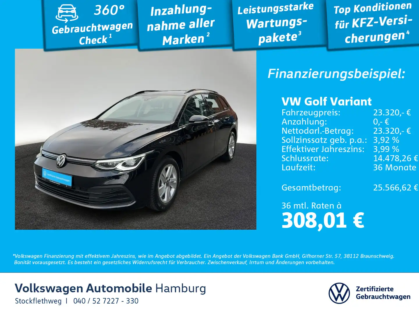 Volkswagen Golf Variant Golf VIII Variant 1.5 eTSI Life DSG ACC LED Navi Schwarz - 1