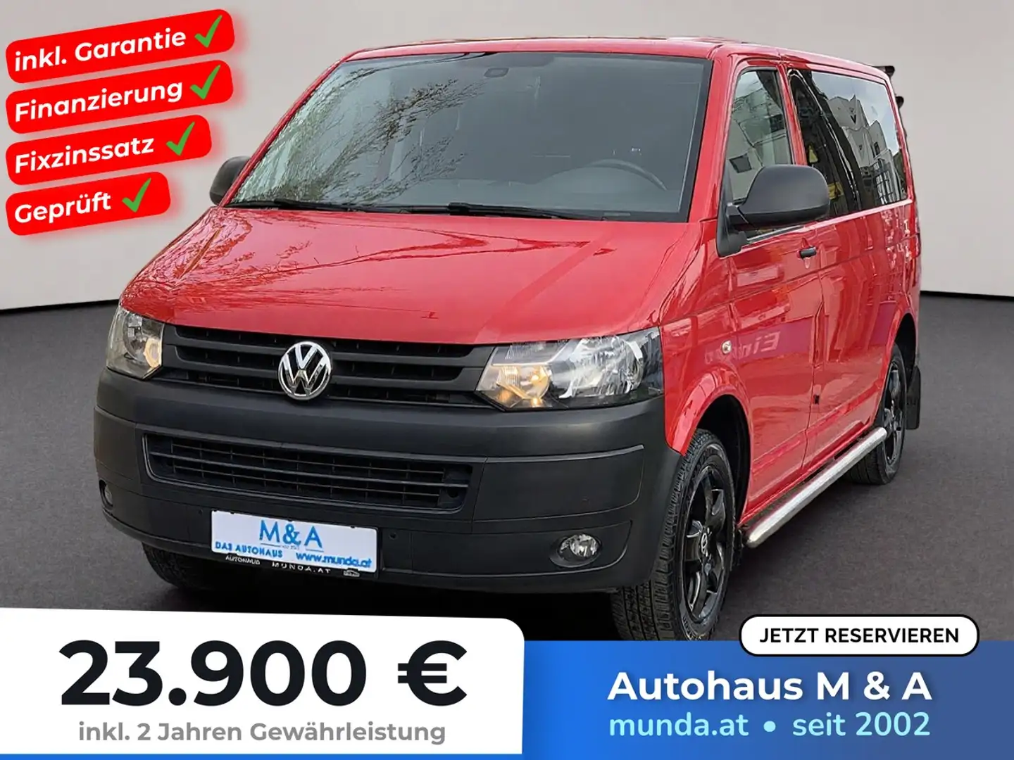 Volkswagen T5 Kombi 2.0 TDI 9-Sitzer * Garantie Rot - 1