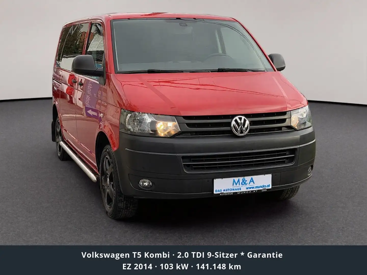Volkswagen T5 Kombi 2.0 TDI 9-Sitzer * Garantie Rot - 2