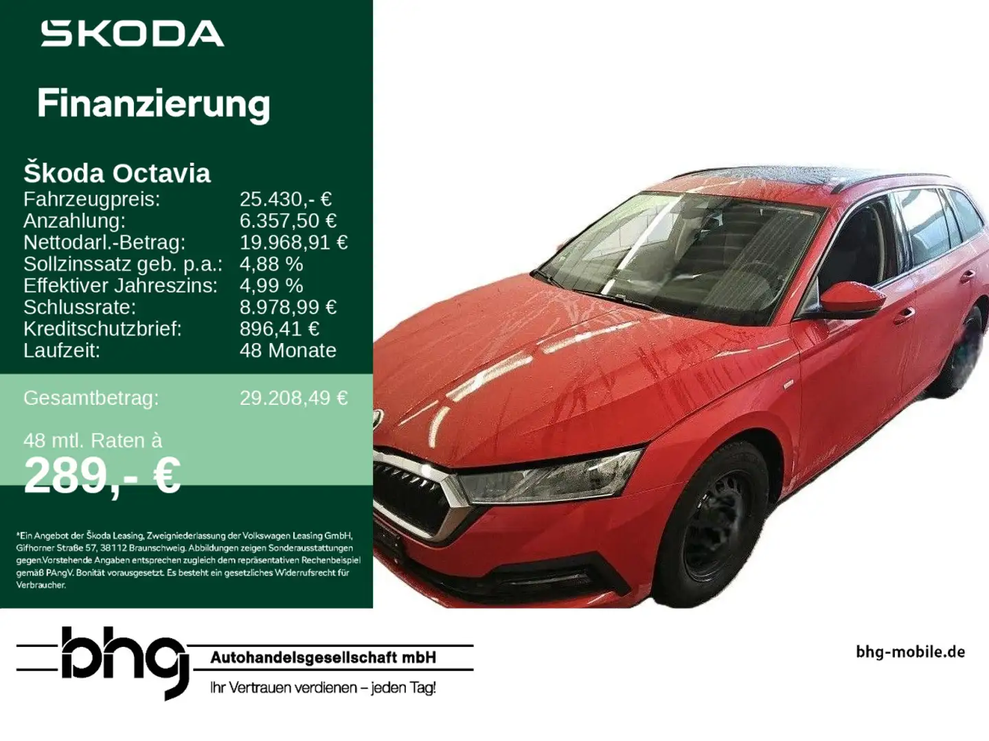 Skoda Octavia Combi 2.0 TDI DSG Tour AHK PanoDach Navi Rot - 1