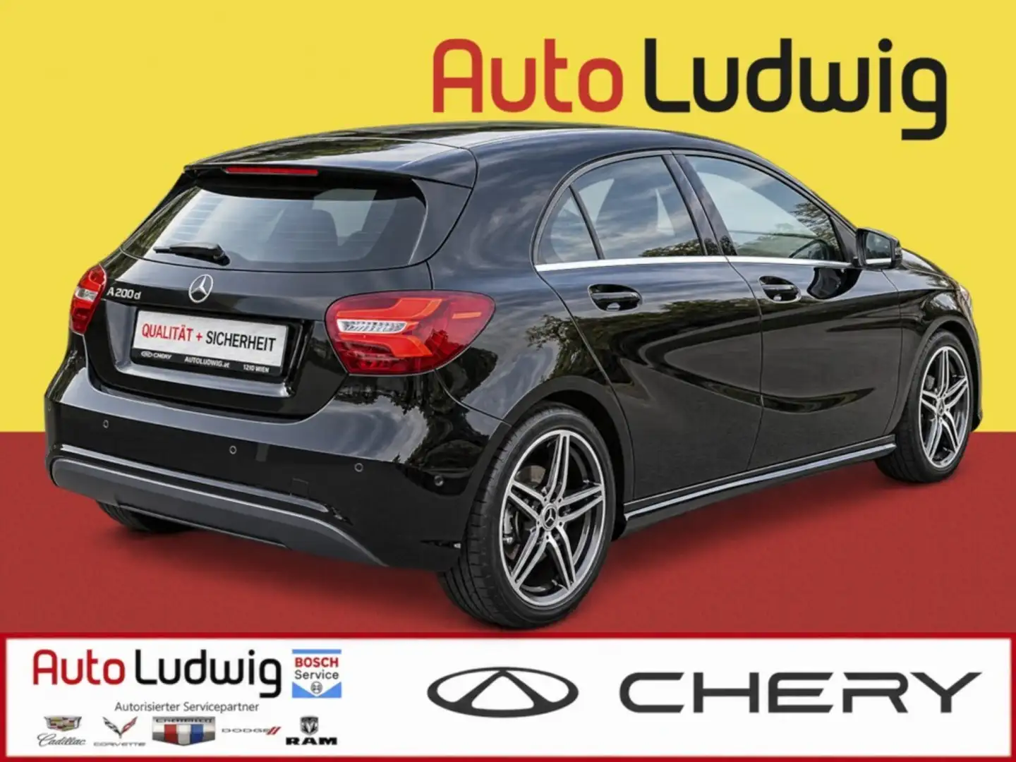 Mercedes-Benz A 200 d Aut.*NAVI*LED*PARKTRONIC*SHZ*TEMPOMAT* Schwarz - 2