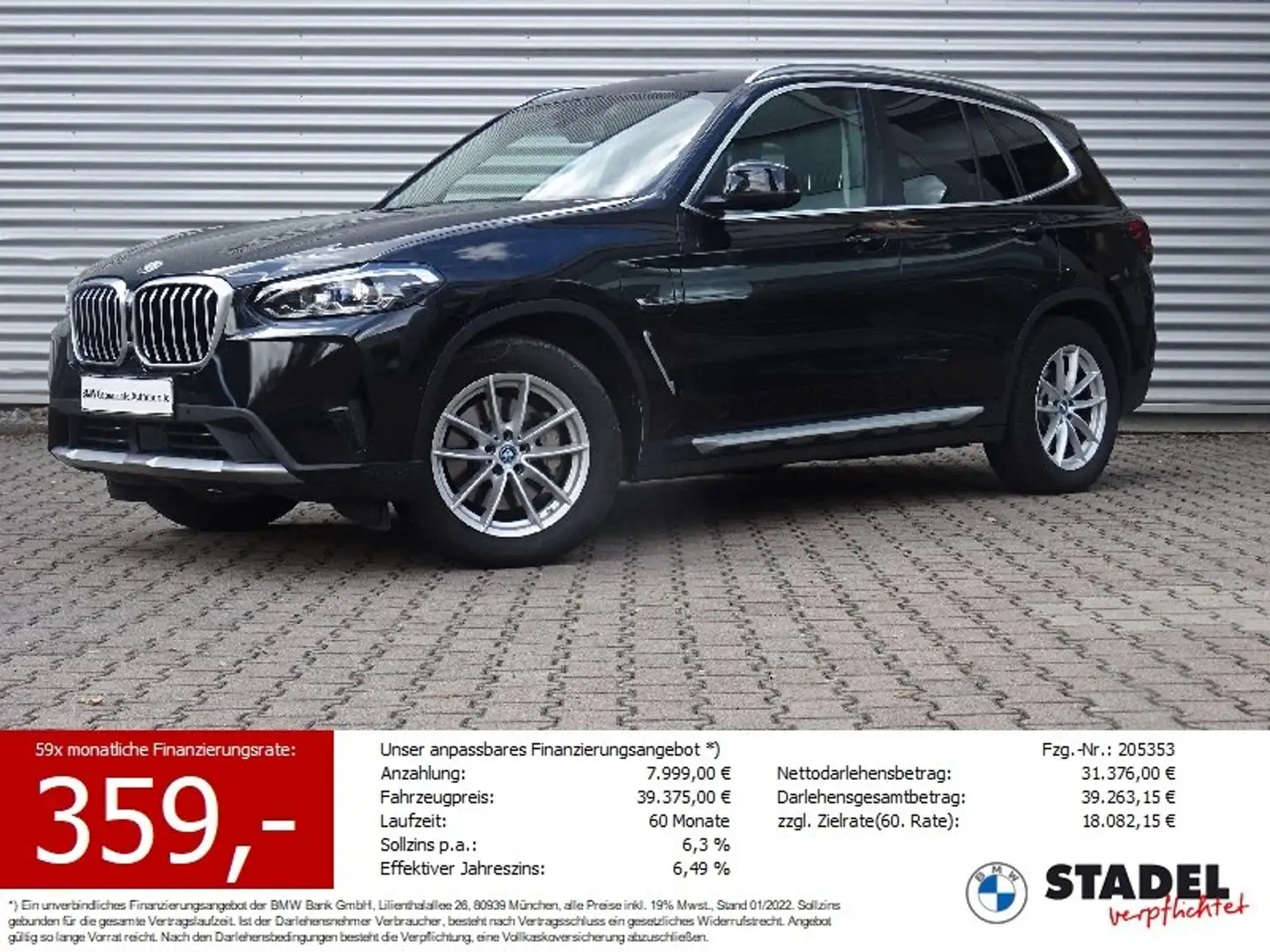 BMW X3 xDrive30e Live Pro HiFi ACC Sportsitze AHK SH Noir - 1