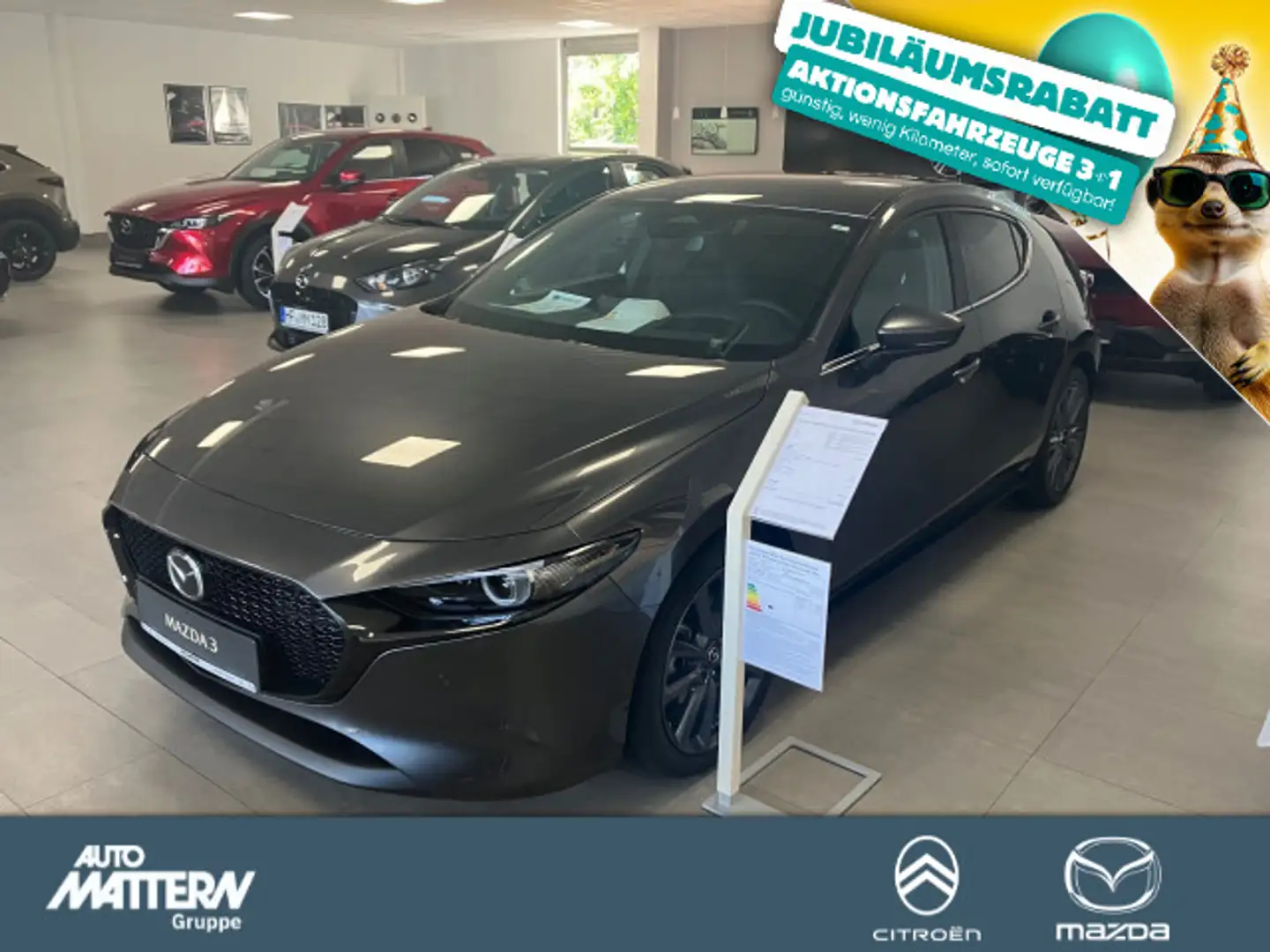 Mazda 3 NAVI|SHZ|Klimaanlage|CarPlay|Einparkhilfe|LED Gris - 1