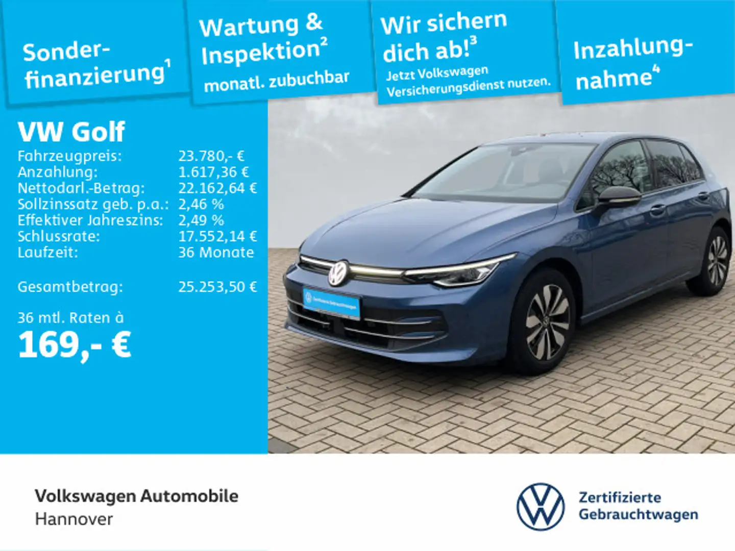 Volkswagen Golf VIII 1.5 TSI Goal Navi AHK ACC LED Dig.Cock Blau - 1