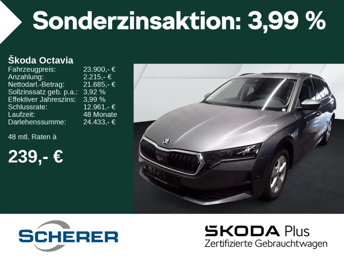 Skoda Octavia Combi Selection 1.5 TSI LED CARPLAY SHZ Gris - 1