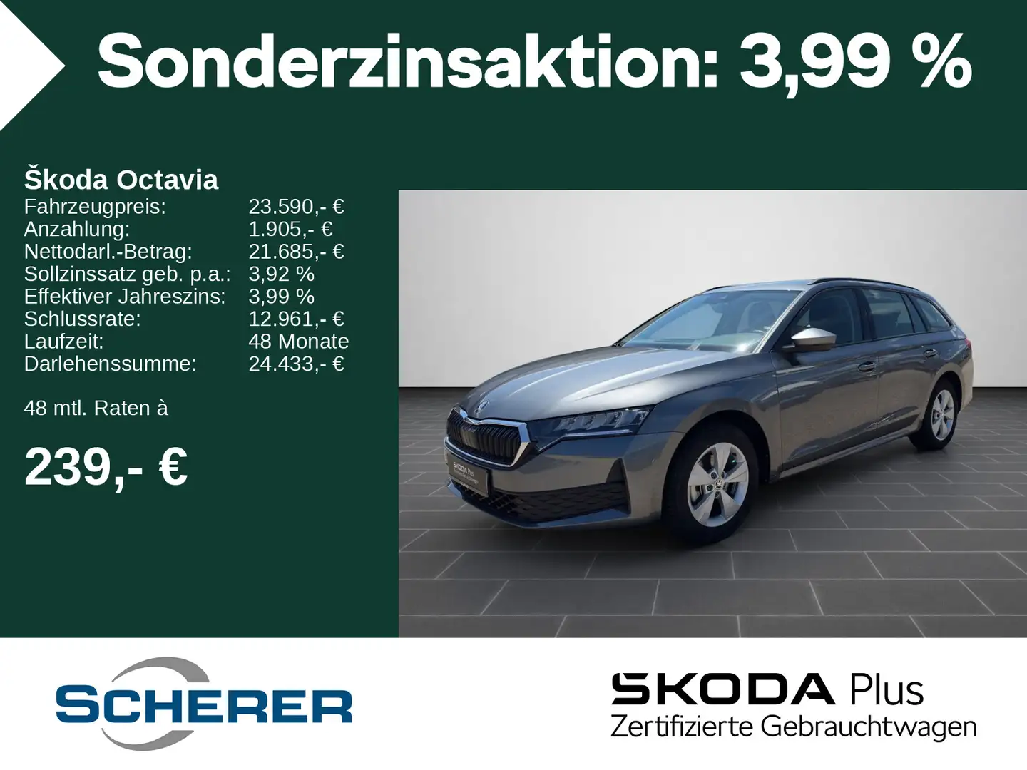 Skoda Octavia Combi Selection 1.5 TSI LED CARPLAY SHZ Grijs - 1