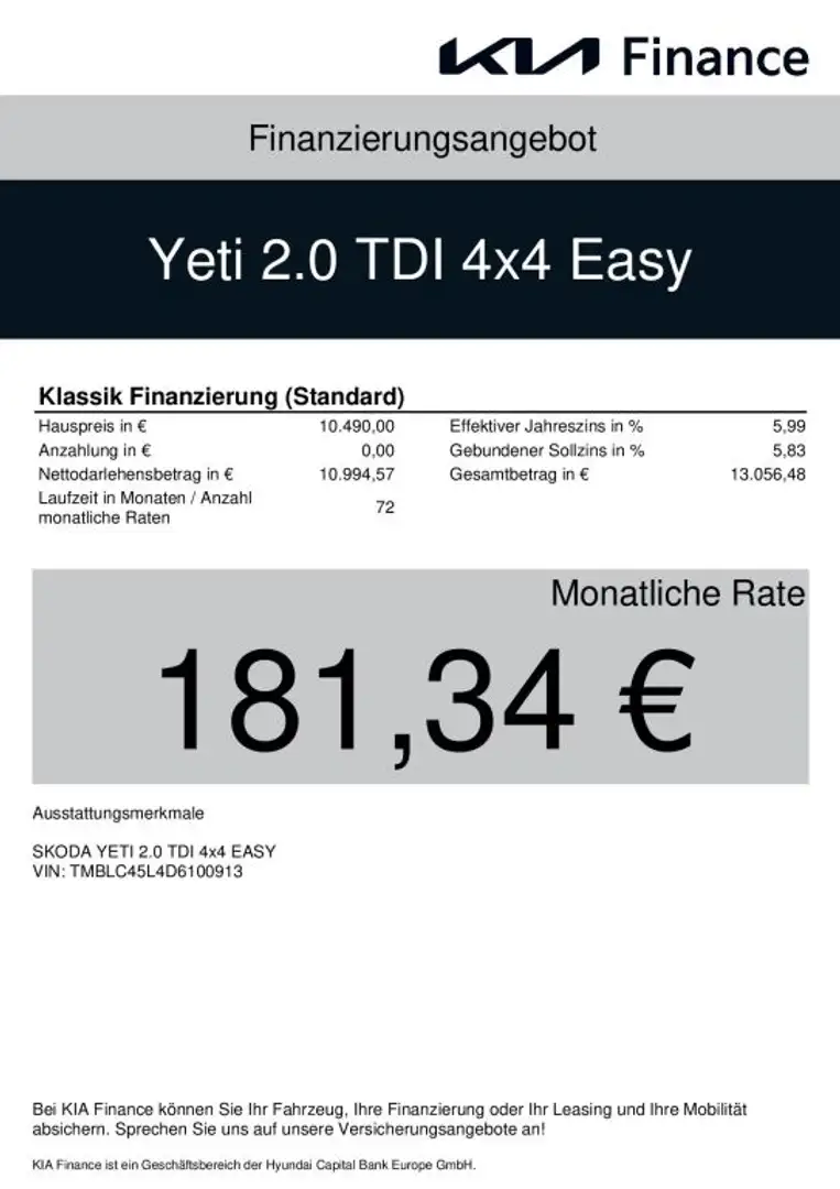 Skoda Yeti 2.0 TDI 4x4 Easy Weiß - 2