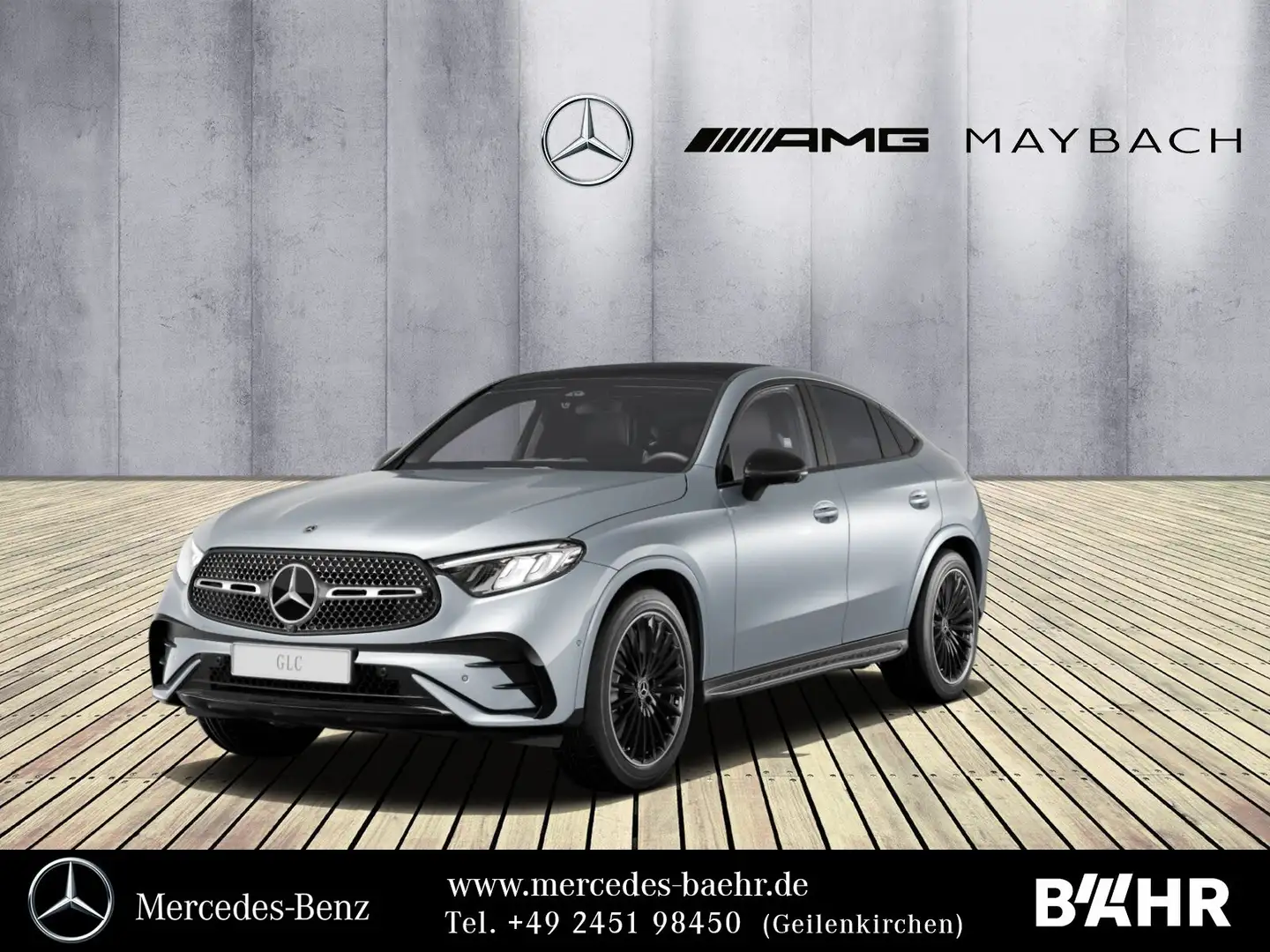 Mercedes-Benz GLC 220 GLC 220 d 4M Coupé AMG+Night/Pano/AHK/360°/LMR20 Silber - 1