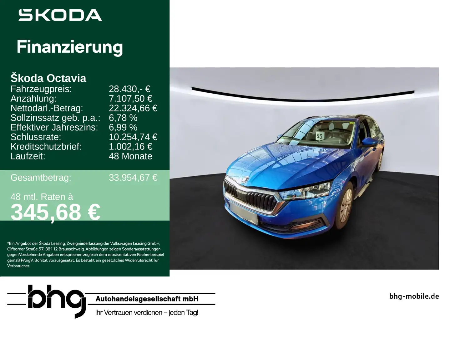 Skoda Octavia Combi 2.0 TDI DSG Ambition Blau - 1