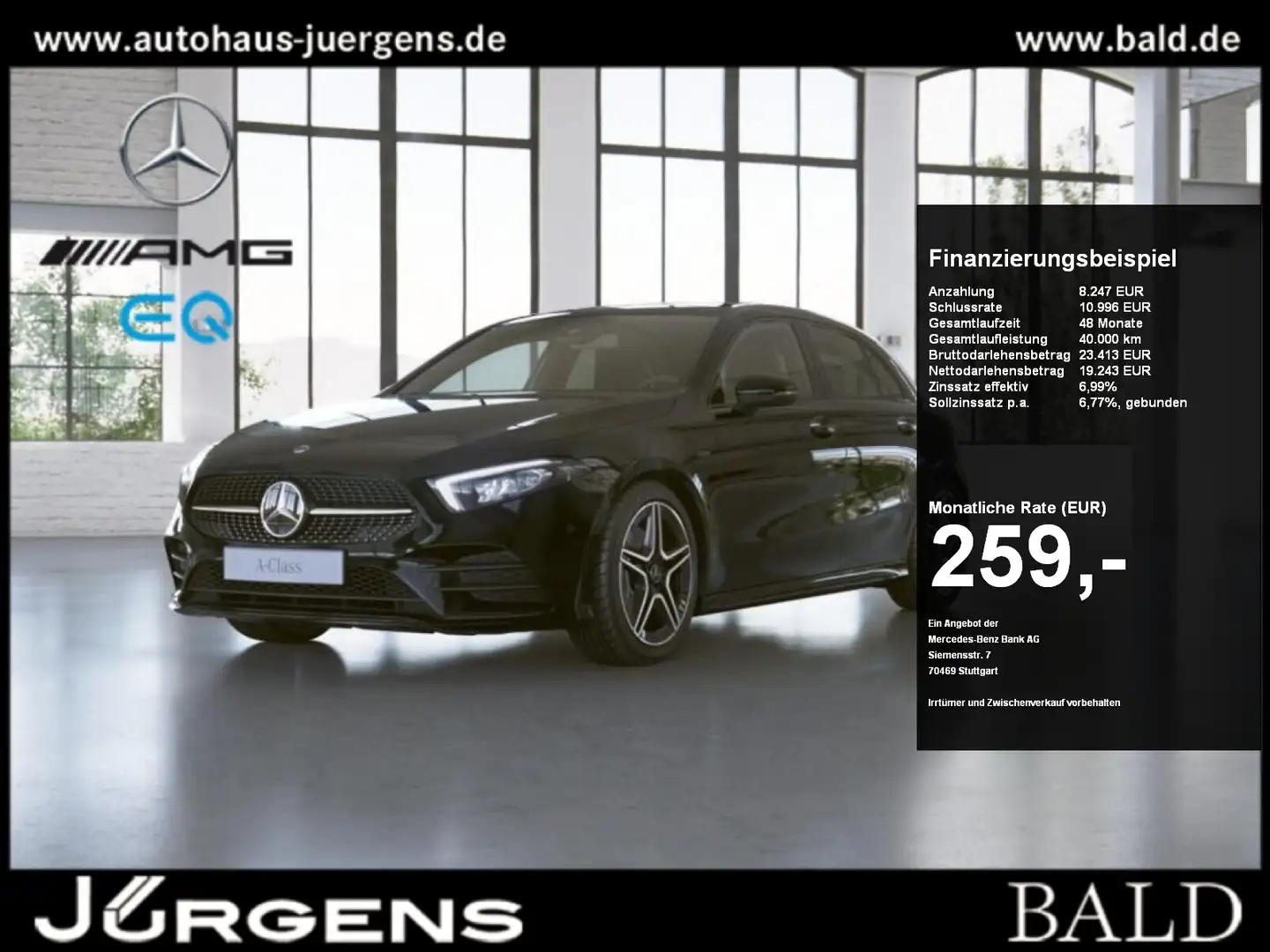 Mercedes-Benz A 250 e AMG-Sport/Pano/LED/Cam/Night/DAB/18" Black - 1