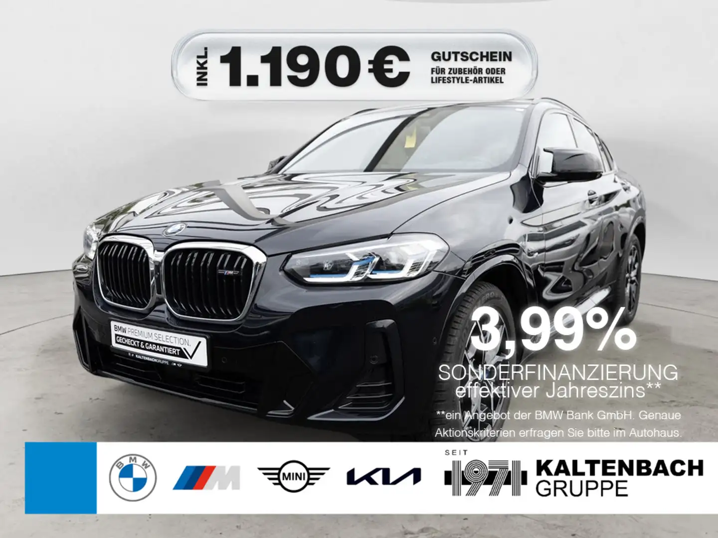 BMW X4 40d PANO STANDHZ AHK 360° LASER HUD NAVI Schwarz - 1