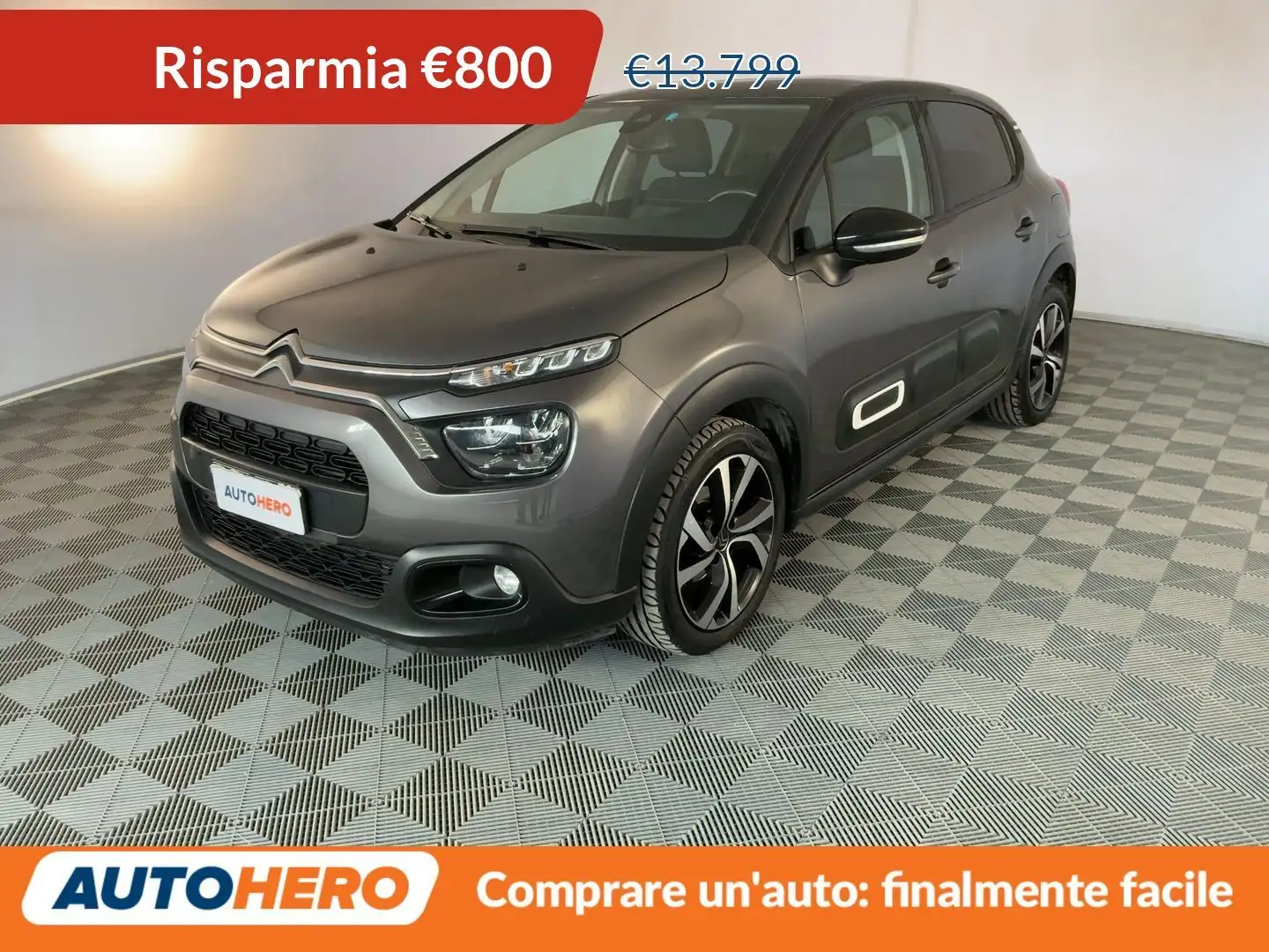Citroen C3 1.5 Blue-HDi Shine Pack 100 CV Gris - 1