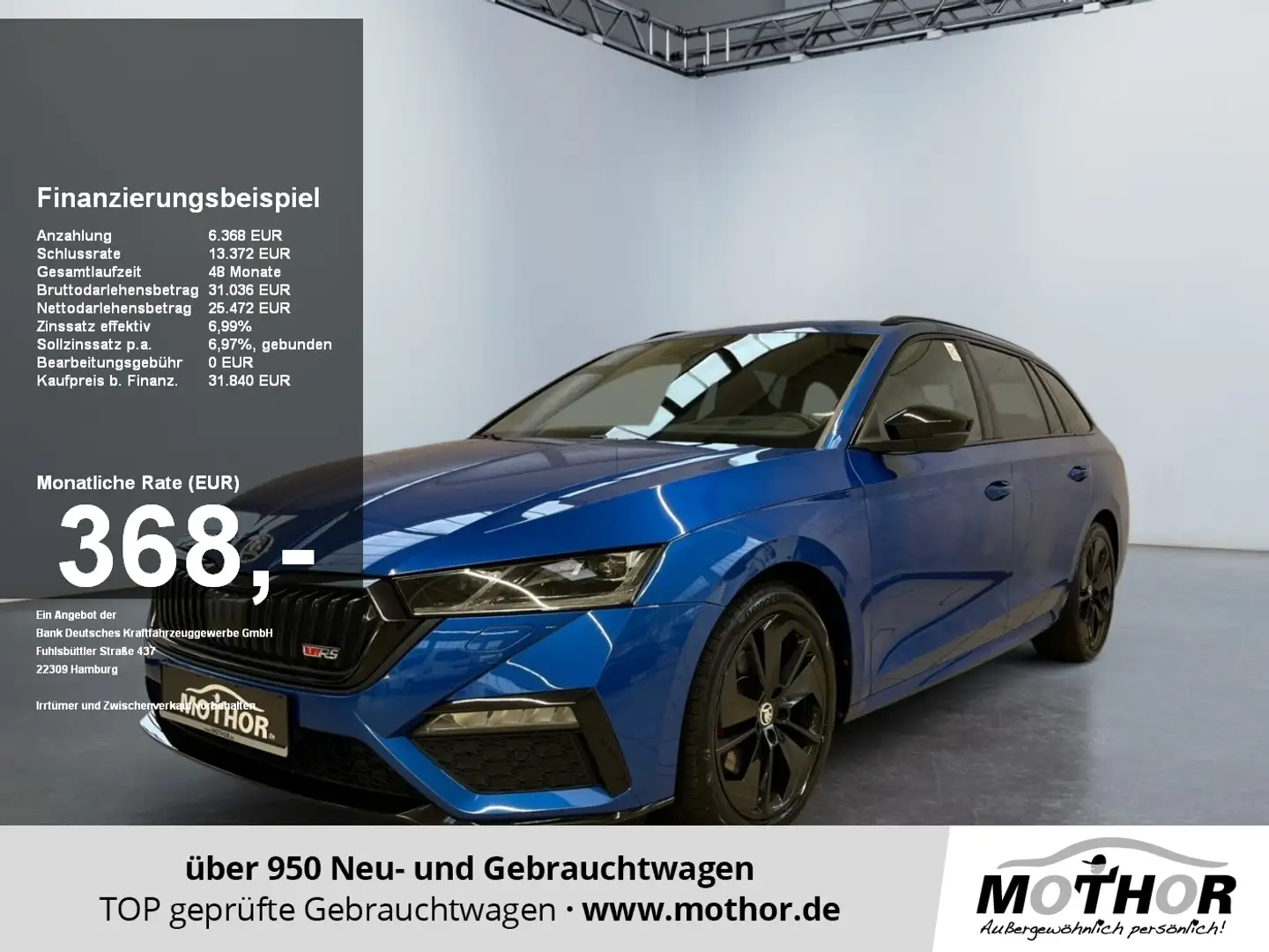 Skoda Octavia Combi RS 2.0 TDI DSG 4x4 Abstandstempomat Blau - 1