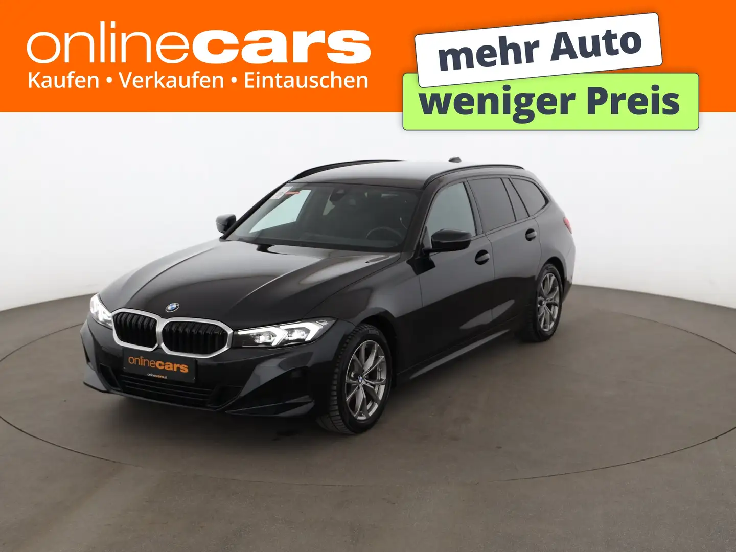 BMW 318 d Touring Aut LED LEDER NAVI R-CAM SITZHZG PDC Schwarz - 1