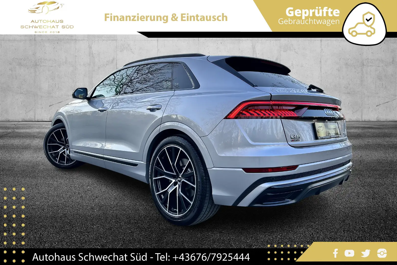 Audi Q8 50 TDI Quattro Sport // S-LINE // PANO // AHK // Grau - 2