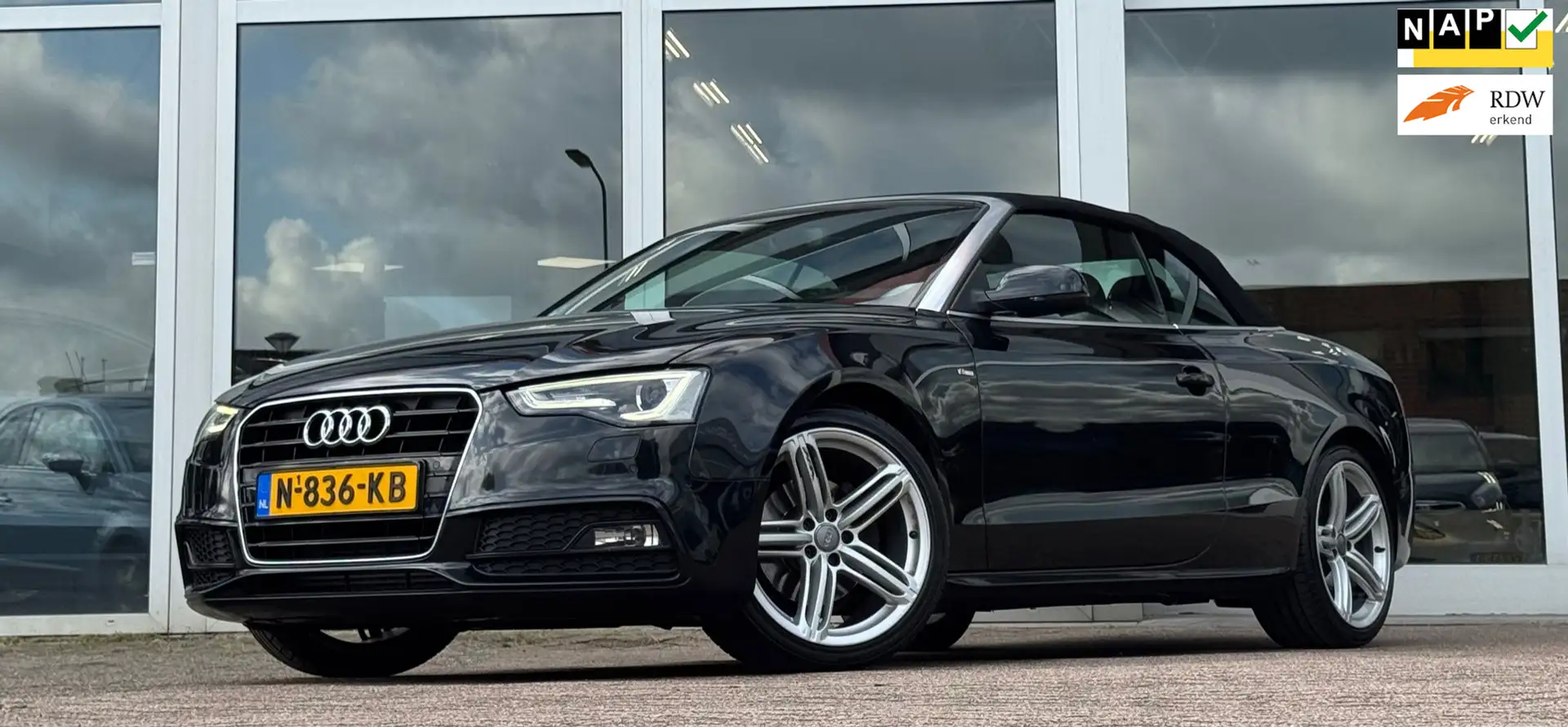Audi A5 Cabriolet 1.8 TFSI Pro Line S Leer Led 19" LM velg Noir - 1