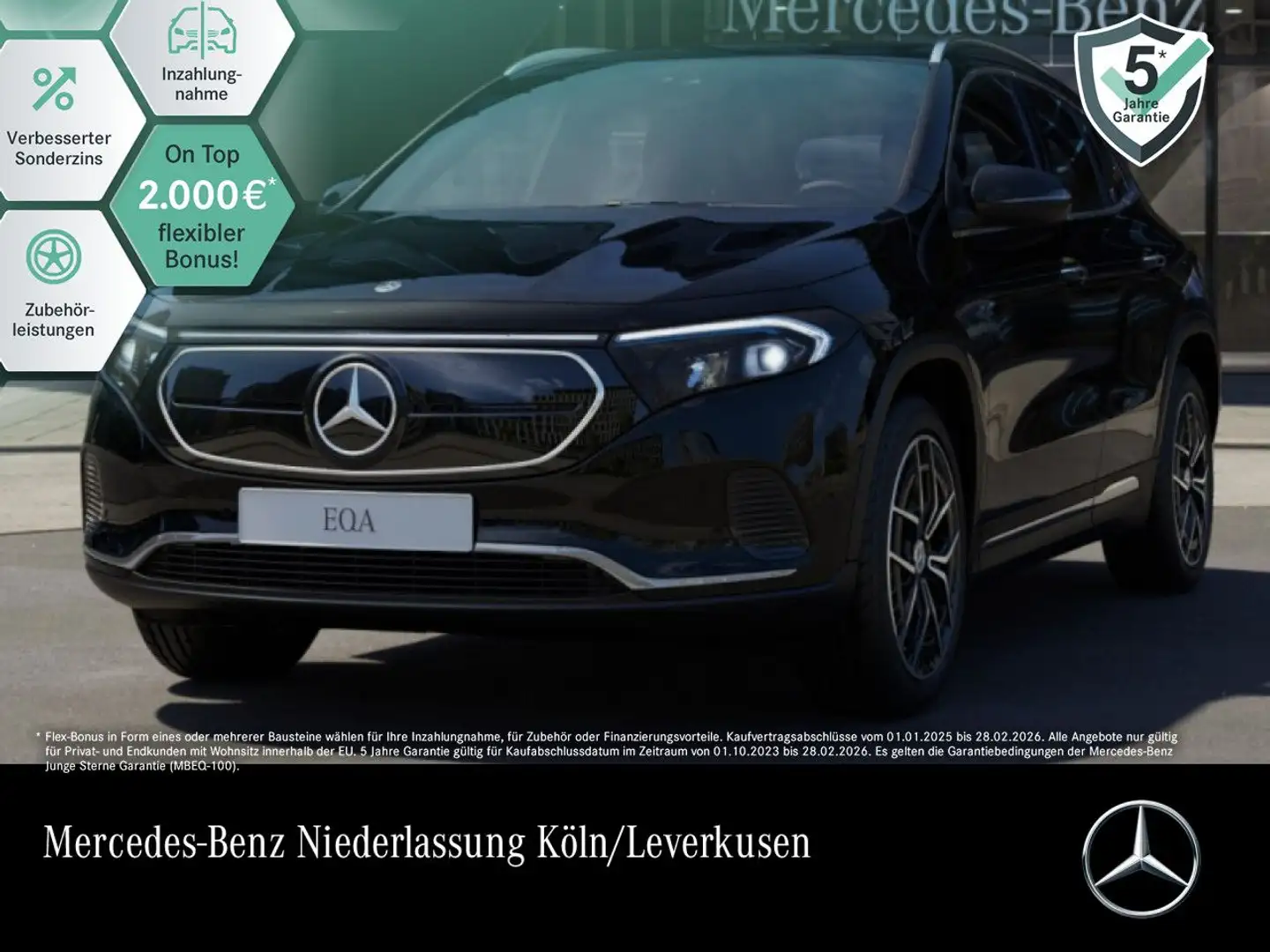 Mercedes-Benz EQA 300 4M PROG+19"+PLUS-PAKET+KAMERA+KEYLESS+SPUR Negro - 1