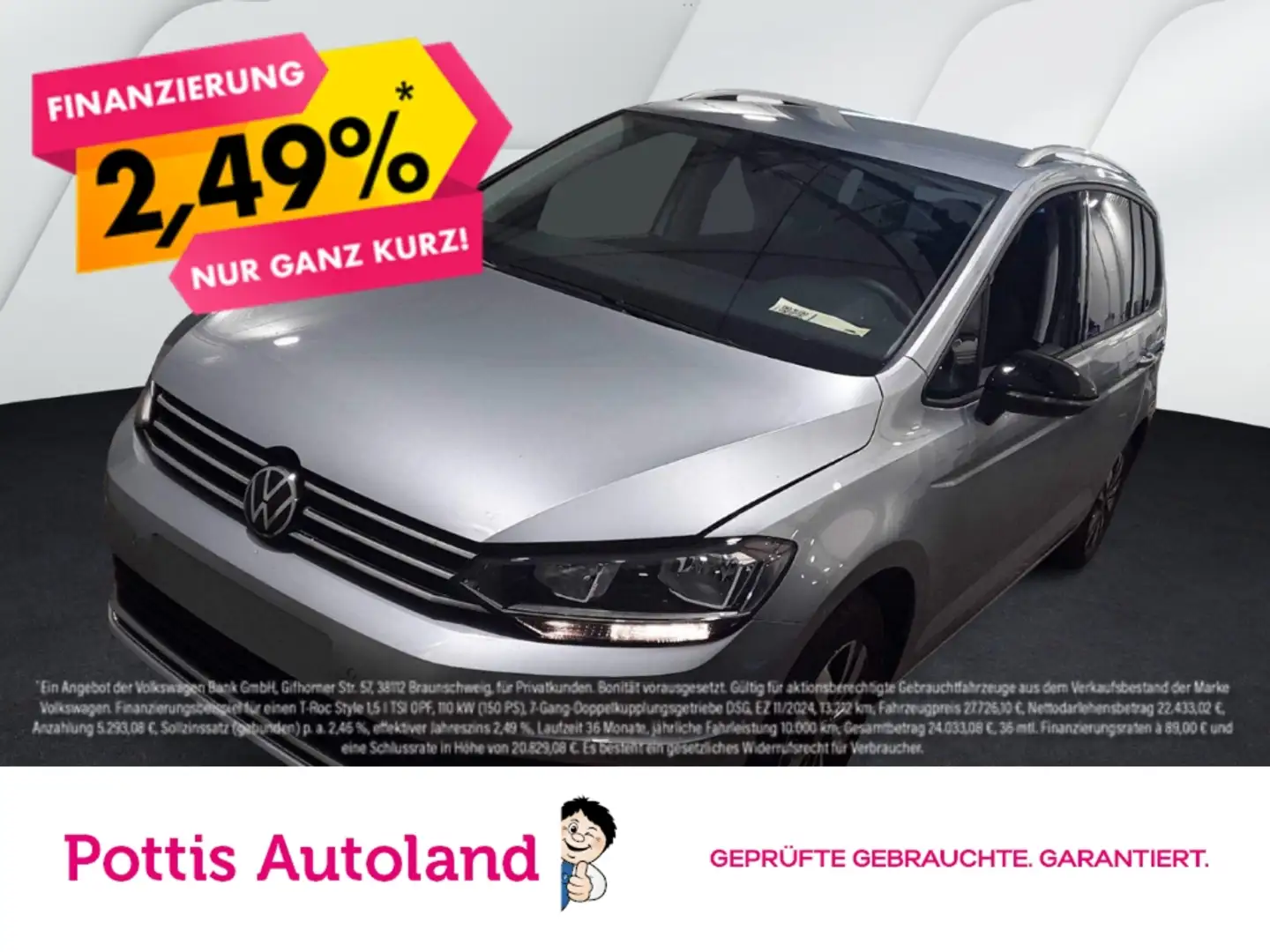 Volkswagen Touran 1.5 TSI COMFORTLINE NAVI KAMERA PDC SITZHZG Silber - 1