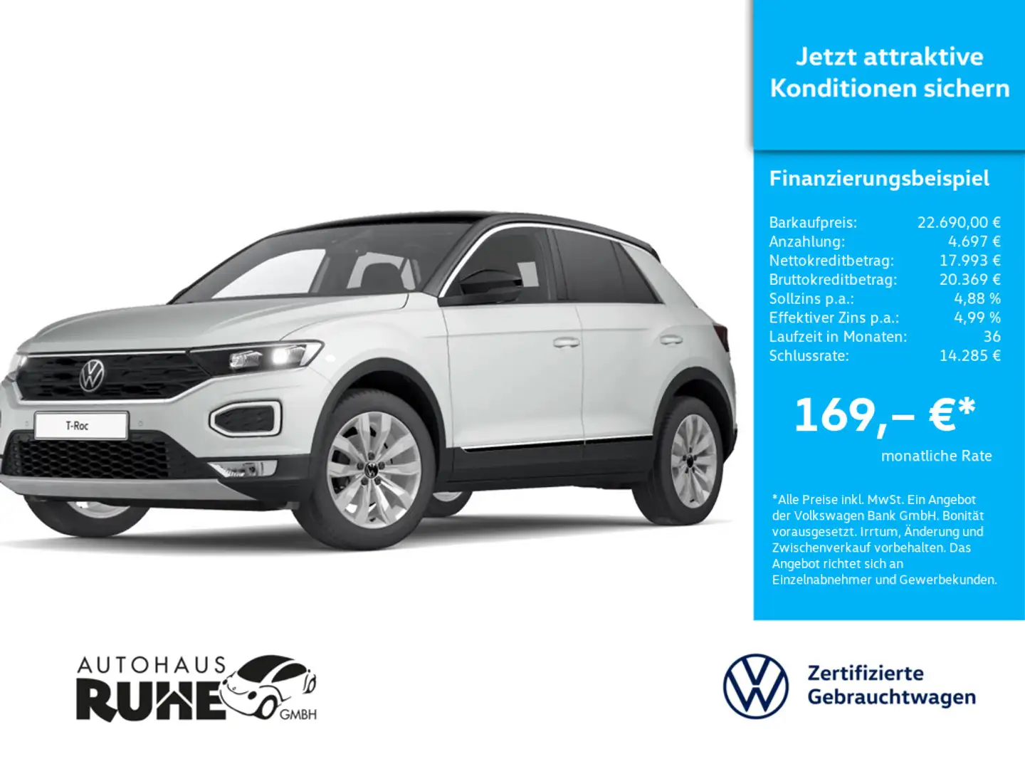 Volkswagen T-Roc Sport 1.5 TSI 110 kW DSG AHK KAMERA ACC Weiß - 1