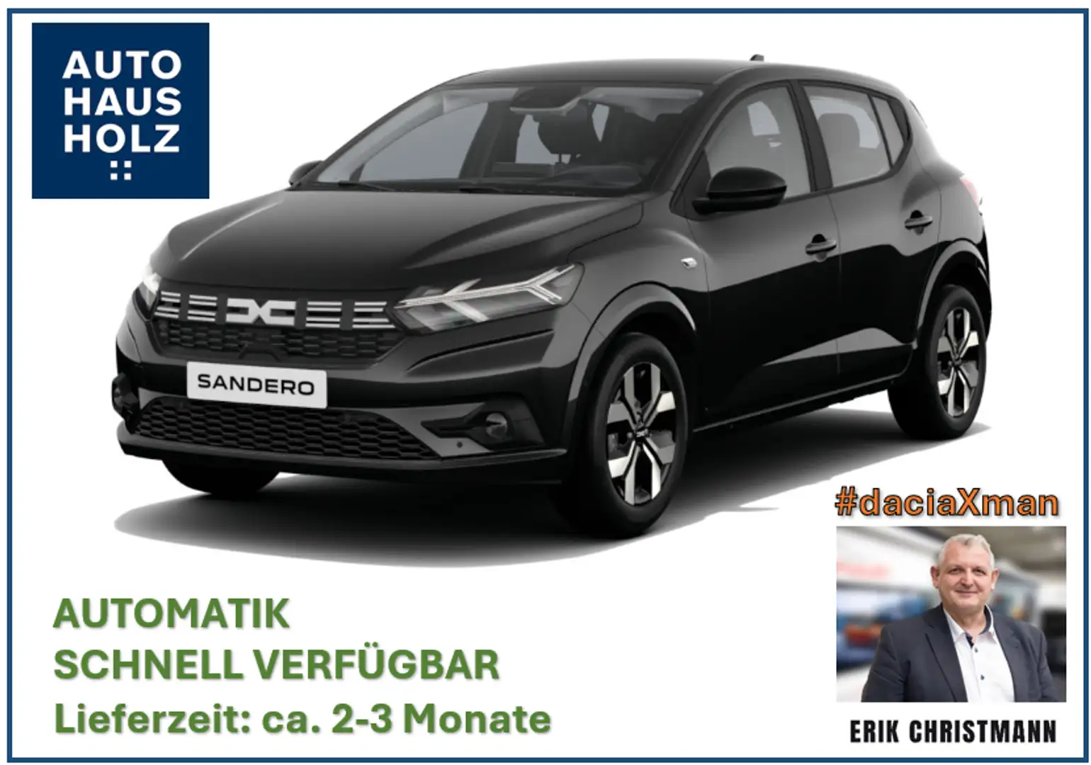 Dacia Sandero Journey Tce90 CVT 🚀🔍inkl. Full-Service Schwarz - 1
