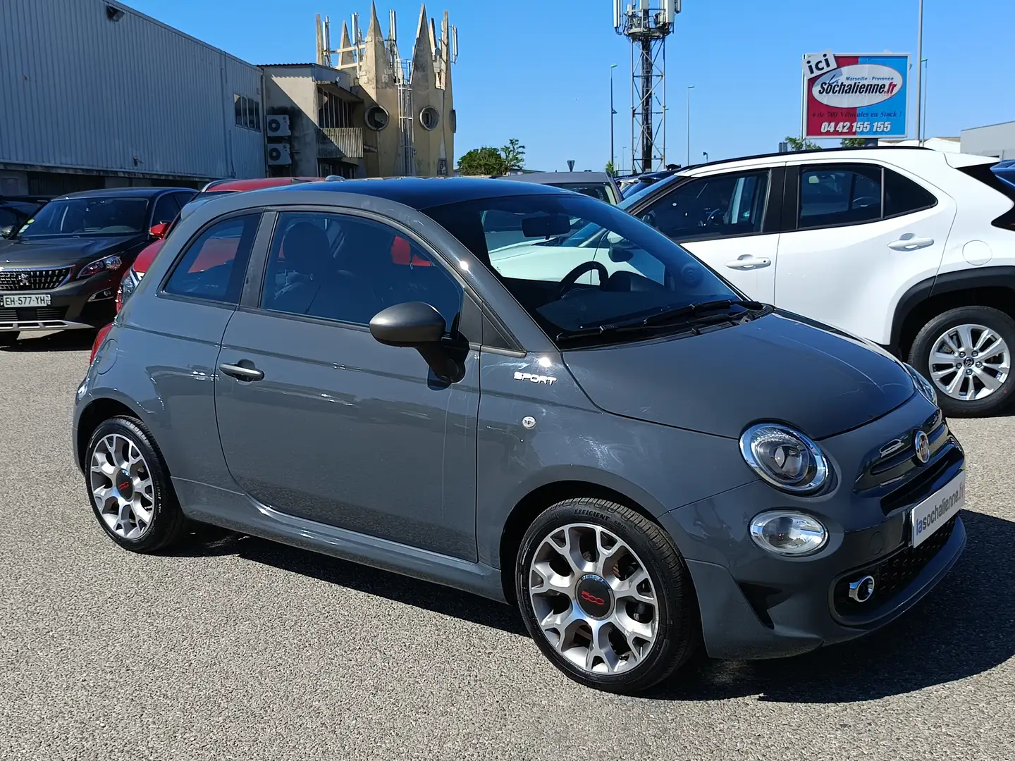 Fiat 500 1.0 70 ch Hybride BSG S/S Sport Gris - 1