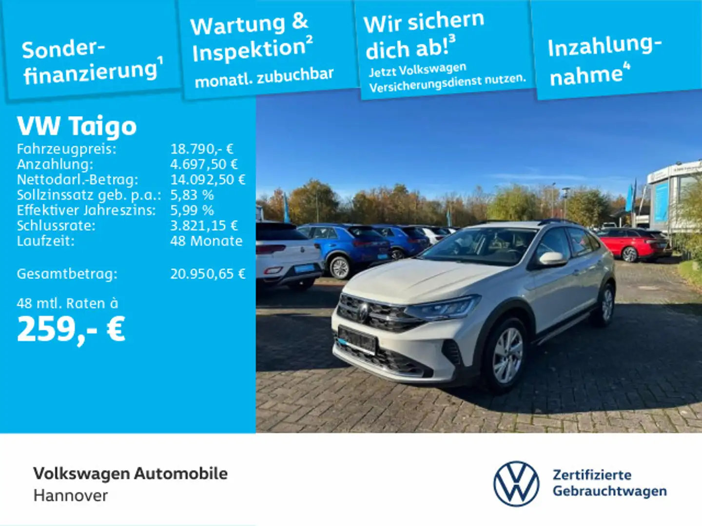 Volkswagen Taigo 1.0 TSI DSG ACC Kamera DigCockpit PDC SHZ Grau - 1