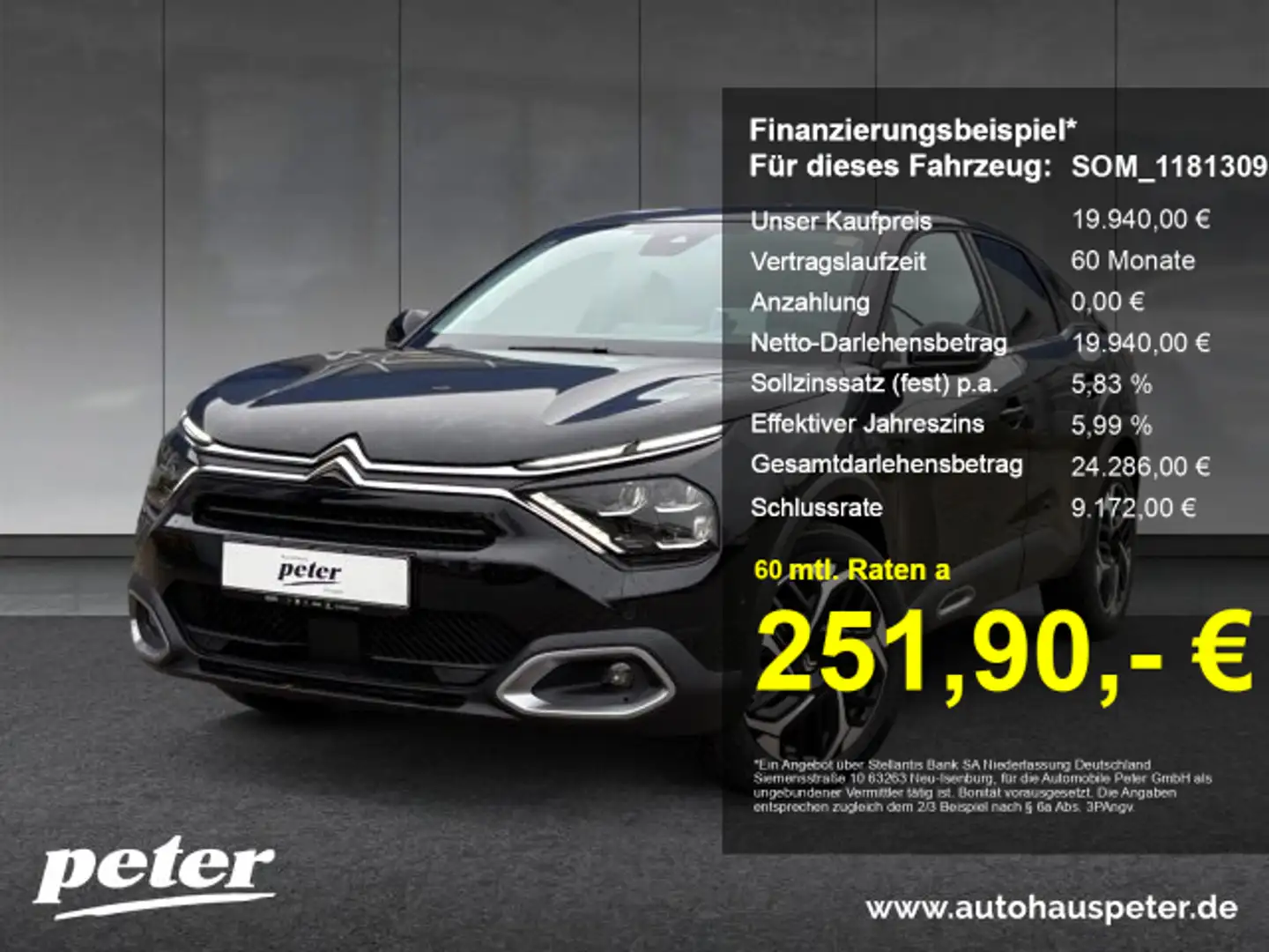 Citroen C4 C4 PureTech 130 Max +HUD+Navi+SHZ+LED+Kamera+ Schwarz - 1