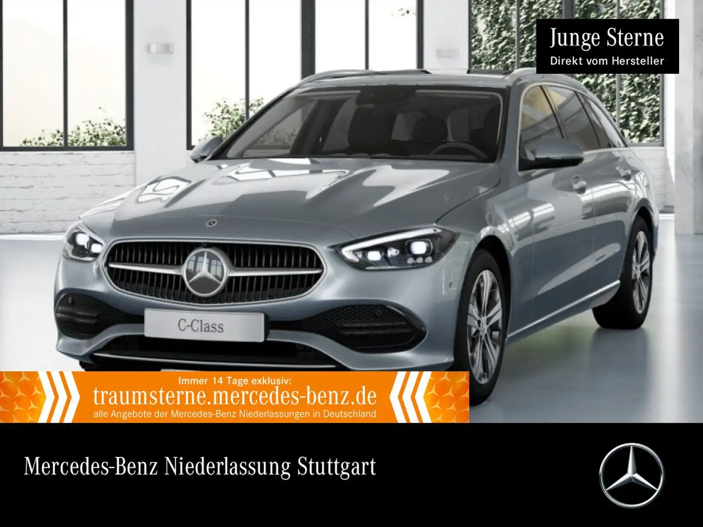 Mercedes-Benz C 300 de T AVANTG+PANO+AHK+BURMESTER+KEYLESS+9G Silber - 1