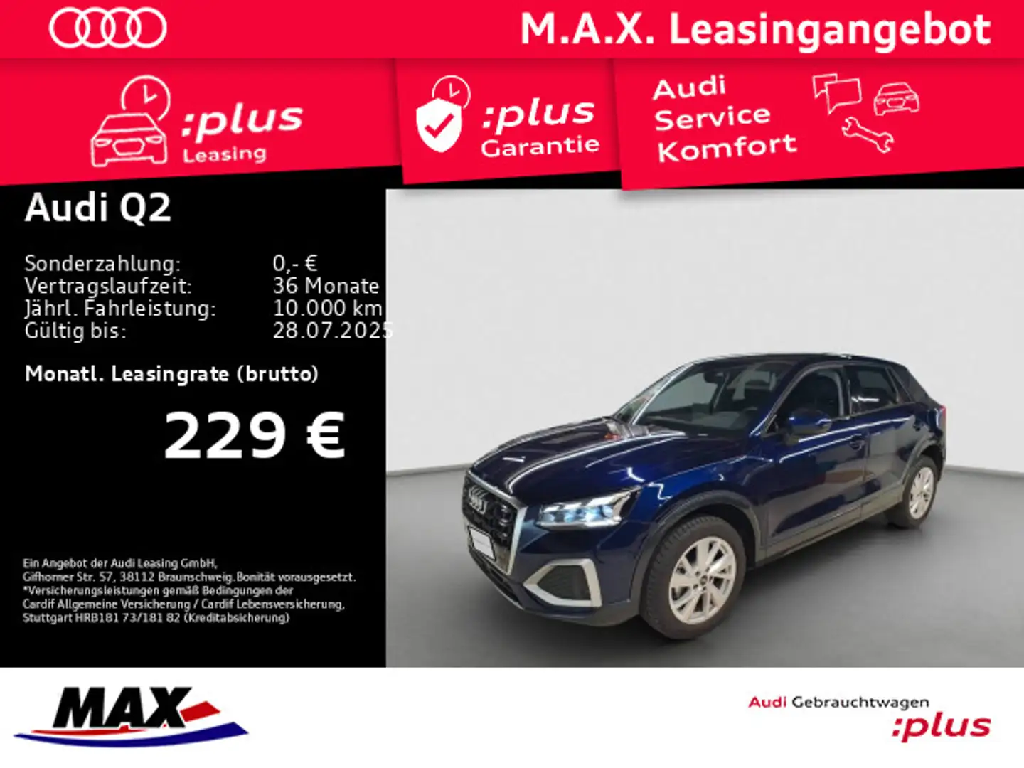 Audi Q2 35 TFSI ADVACNED MATRIX+NAVI+AHK+VIRT COCKPIT Blau - 1