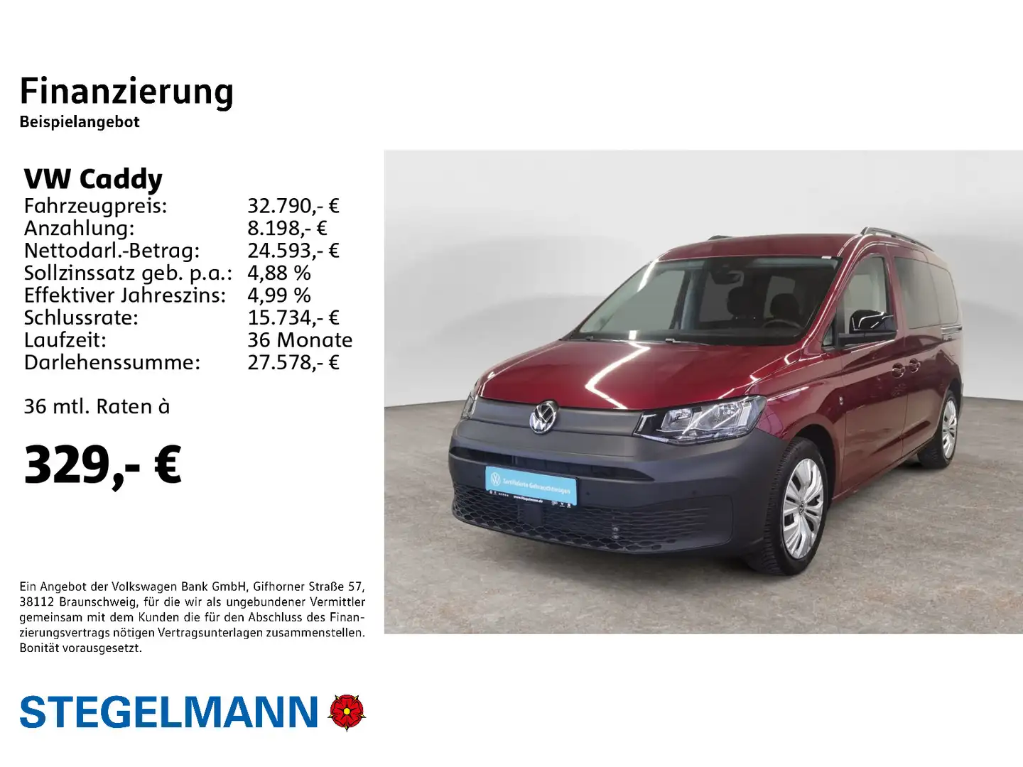 Volkswagen Caddy 5 Maxi Kombi 2.0 TDI *ACC*Winterpaket* AHK Rot - 2