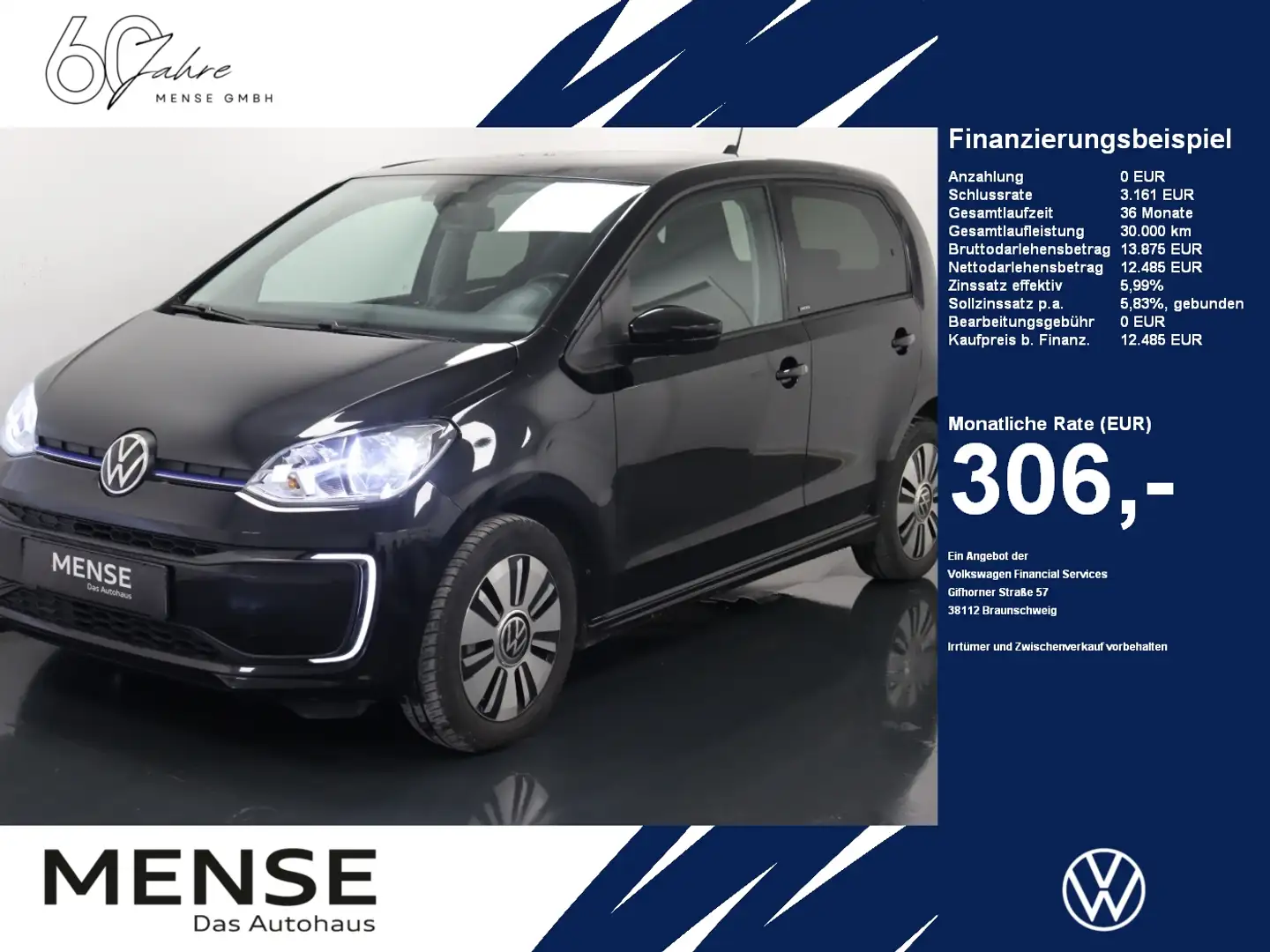 Volkswagen up! e- UNITED |LM|KlimaA|SHZG Schwarz - 1